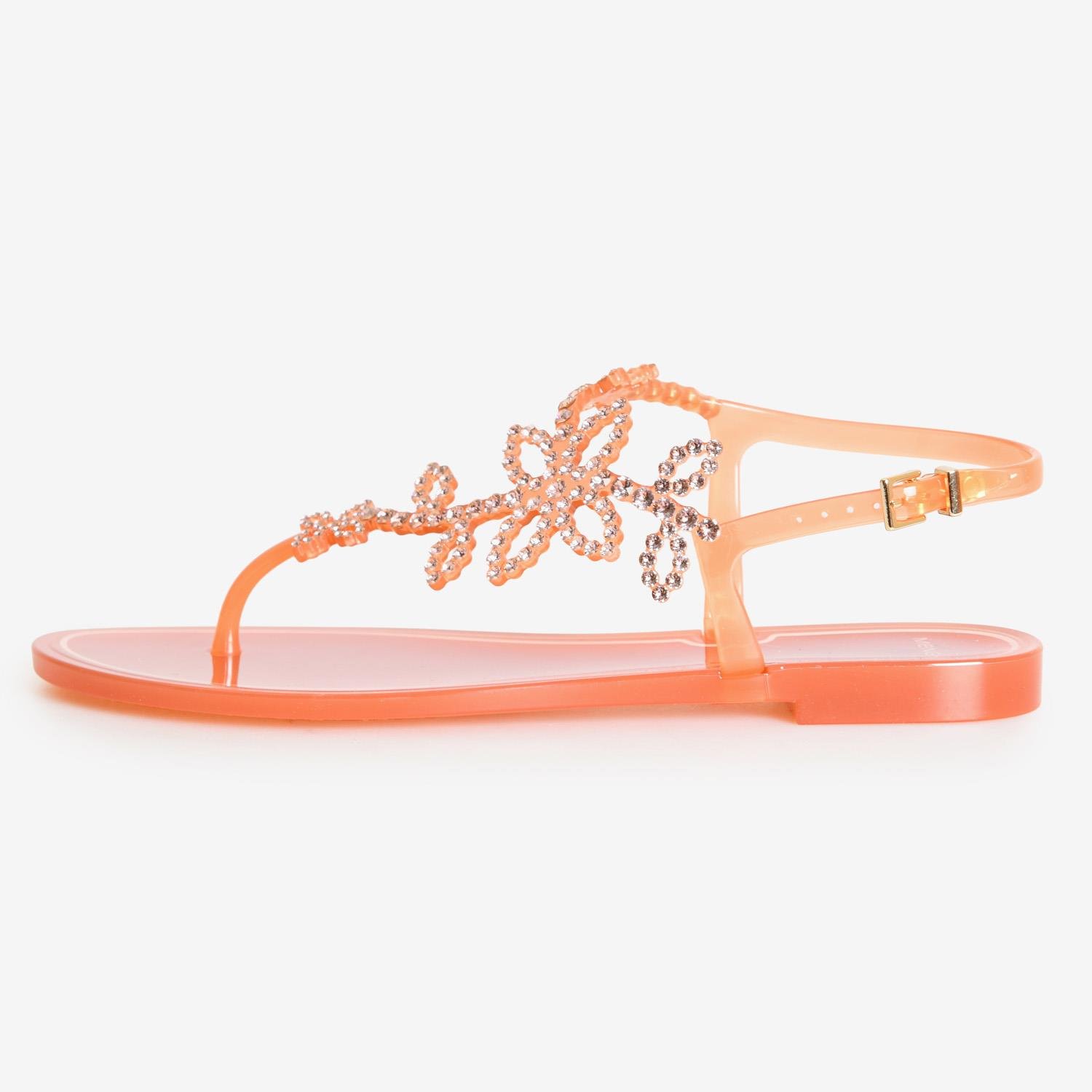 Menghi Turuncu Taşlı Kadın Sandalet