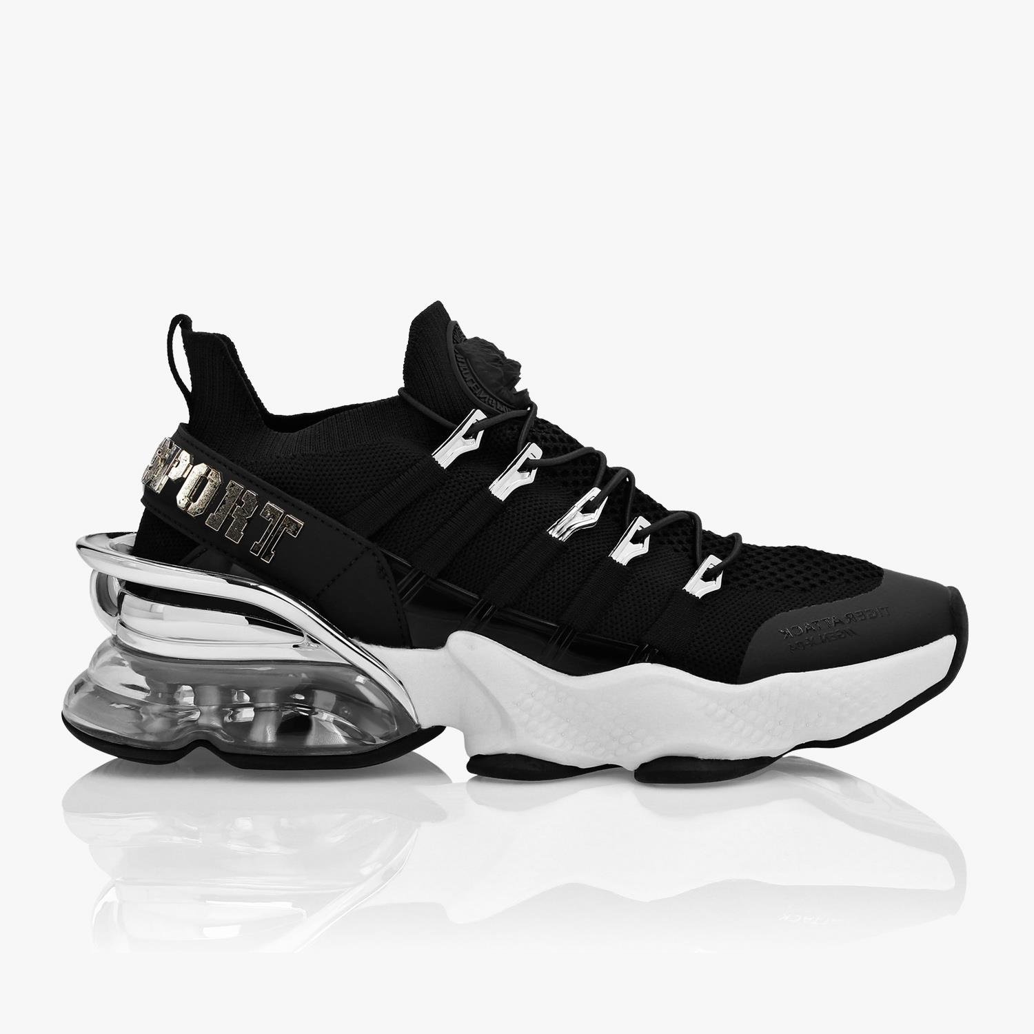 PLEIN SPORT SIYAH BEYAZ TOPUK DETAYLI ERKEK SPOR AYAKKABI