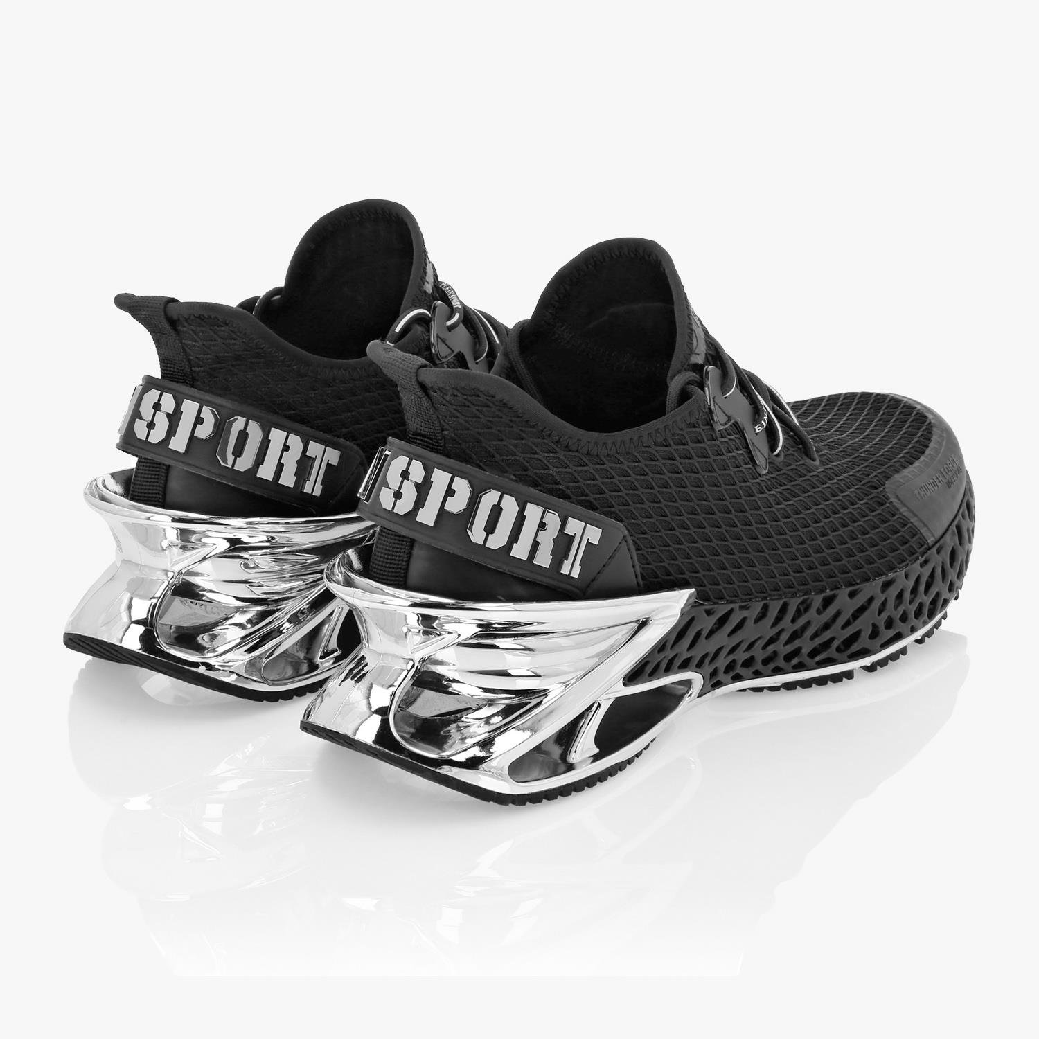 PLEIN SPORT SIYAH NIKEL TOPUK DETAYLI ERKEK SPOR AYAKKABI