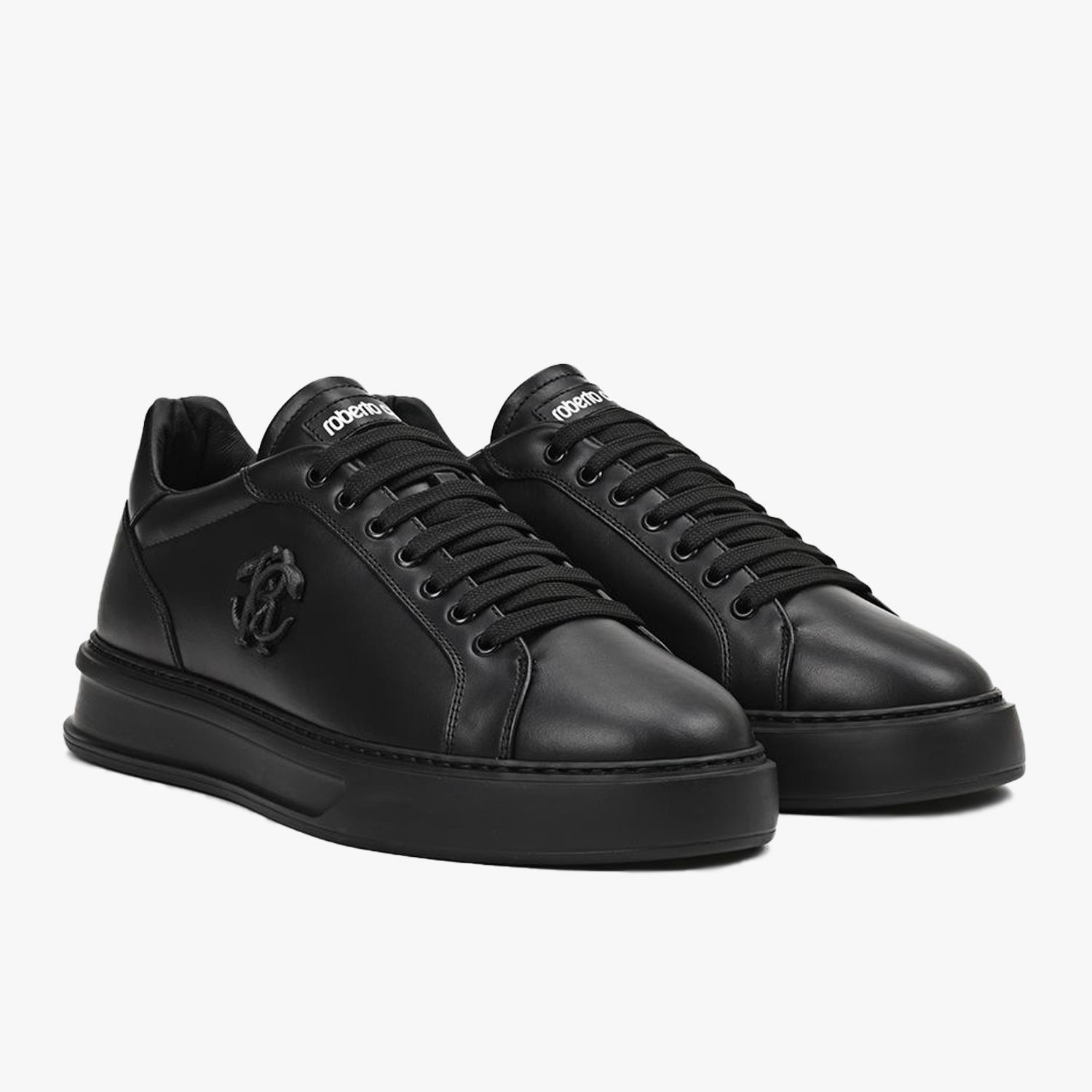 ROBERTO CAVALLI SİYAH DERİ ERKEK SNEAKER