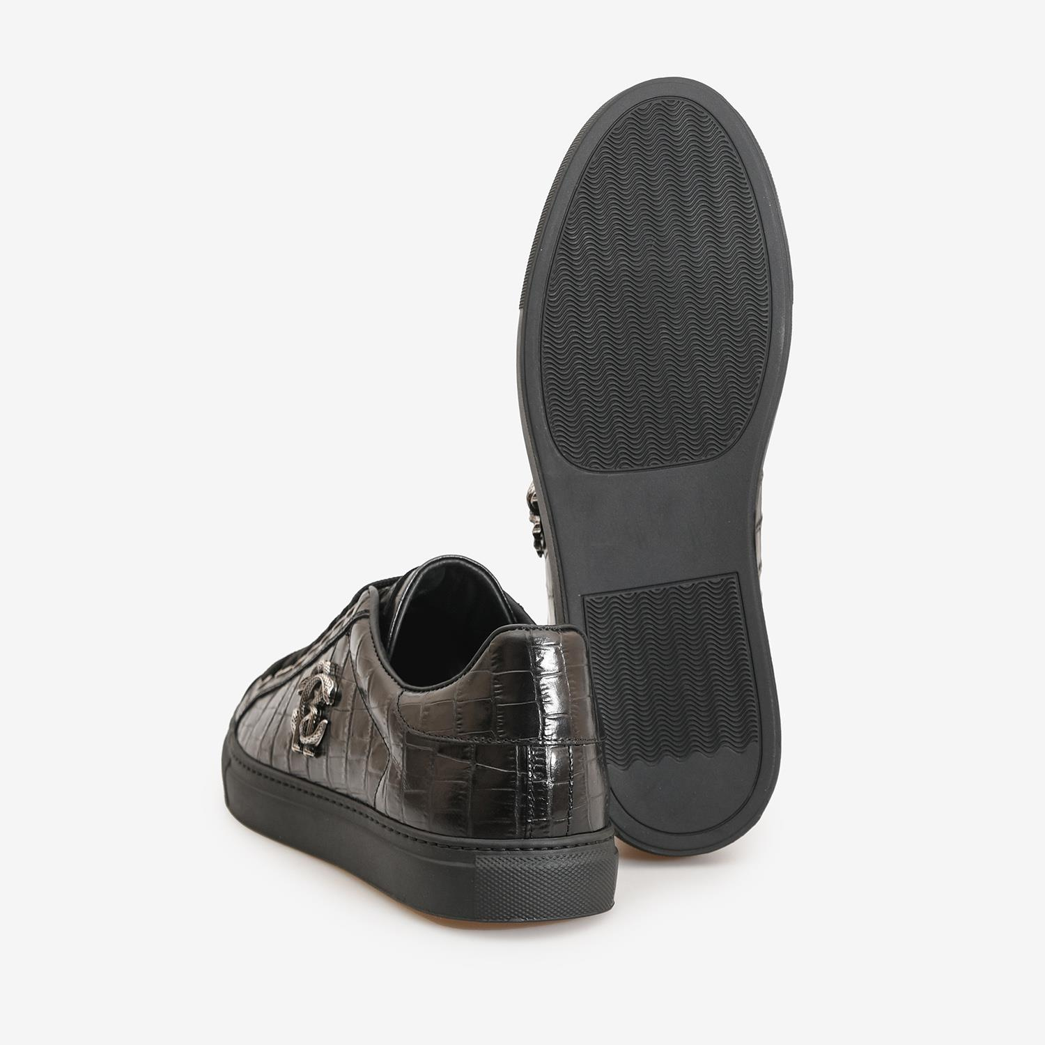 ROBERTO CAVALLI SİYAH DERİ ERKEK SNEAKER