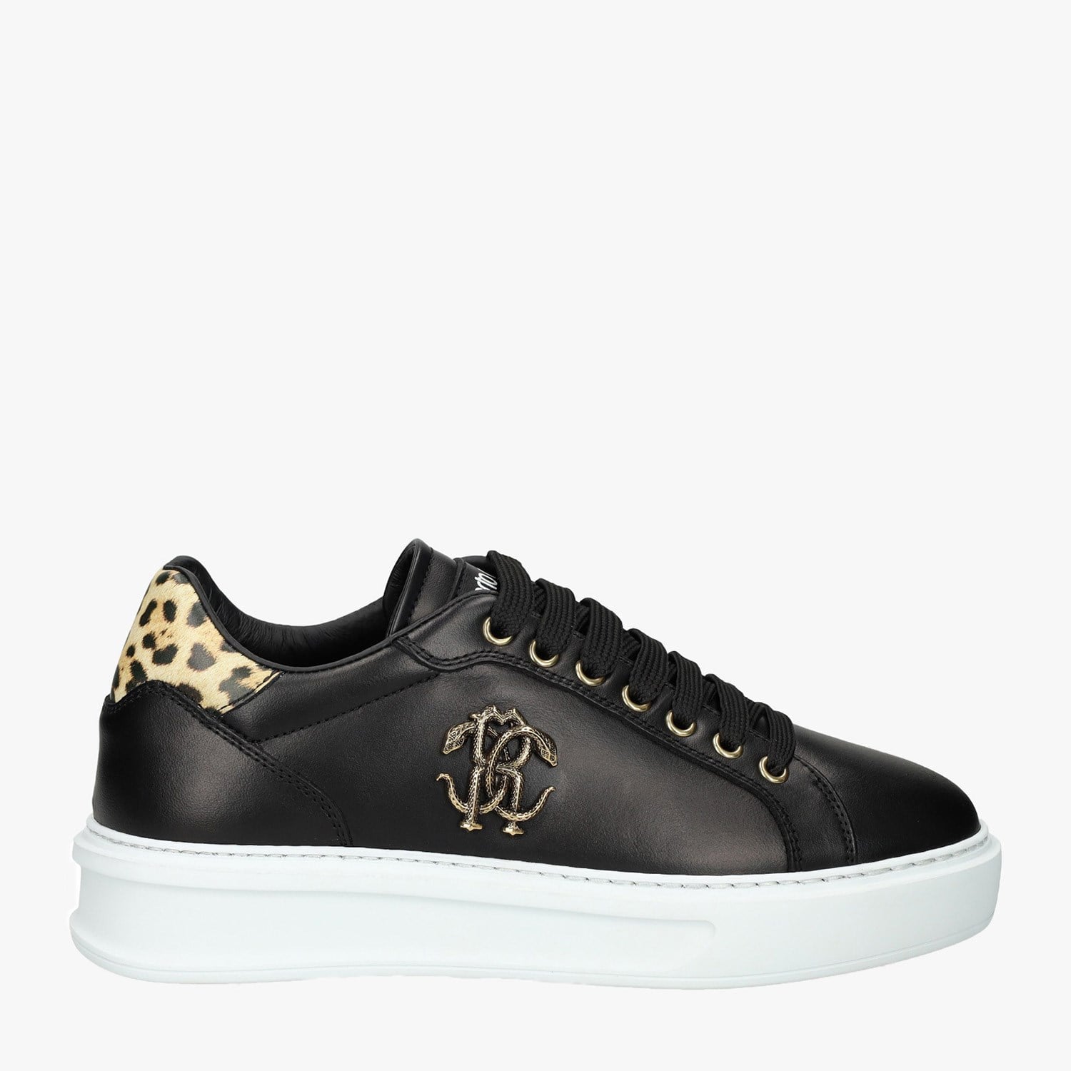 Roberto Cavalli Sıyah Deri Kadın Sneaker