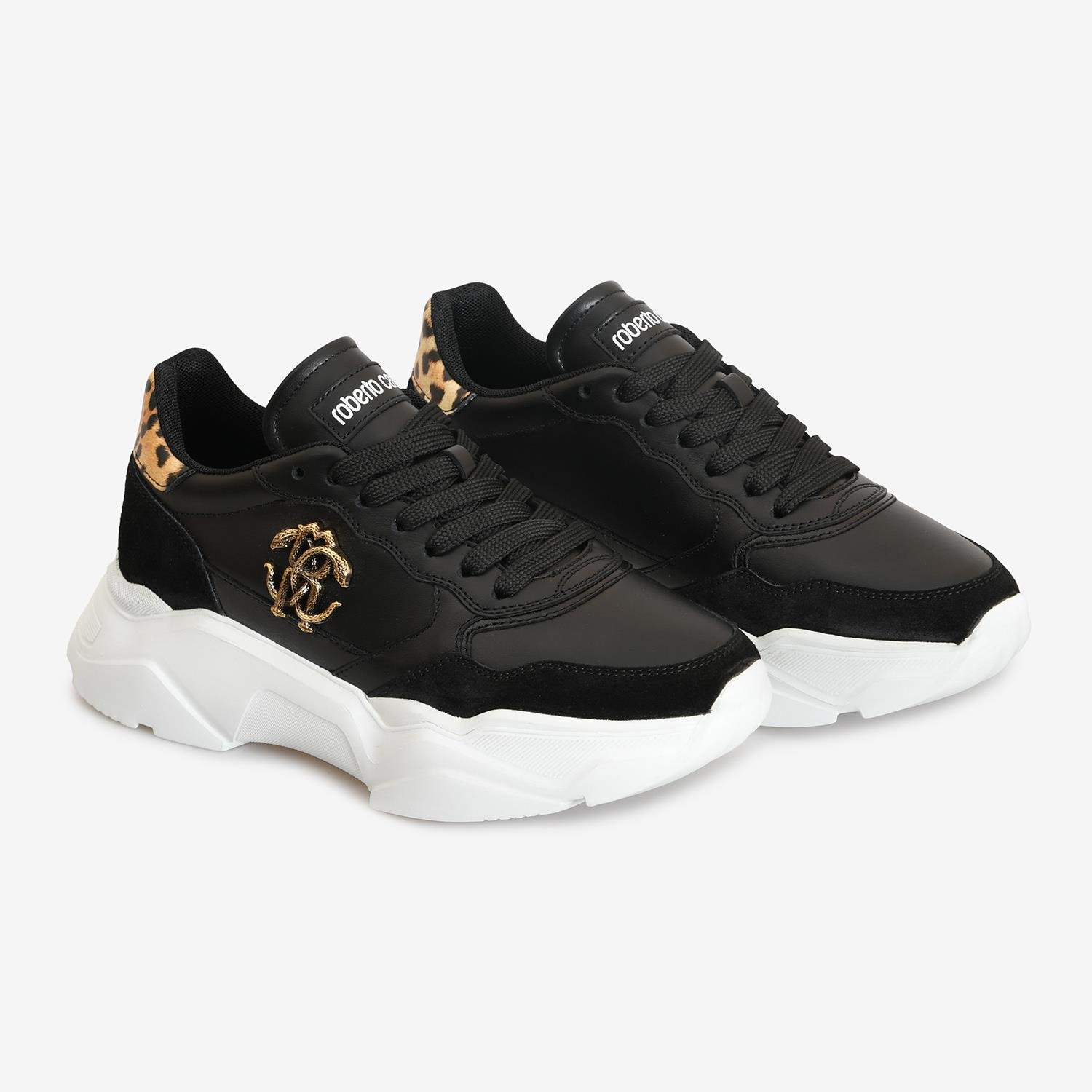 ROBERTO CAVALLI SIYAH DERİ KADIN SNEAKER