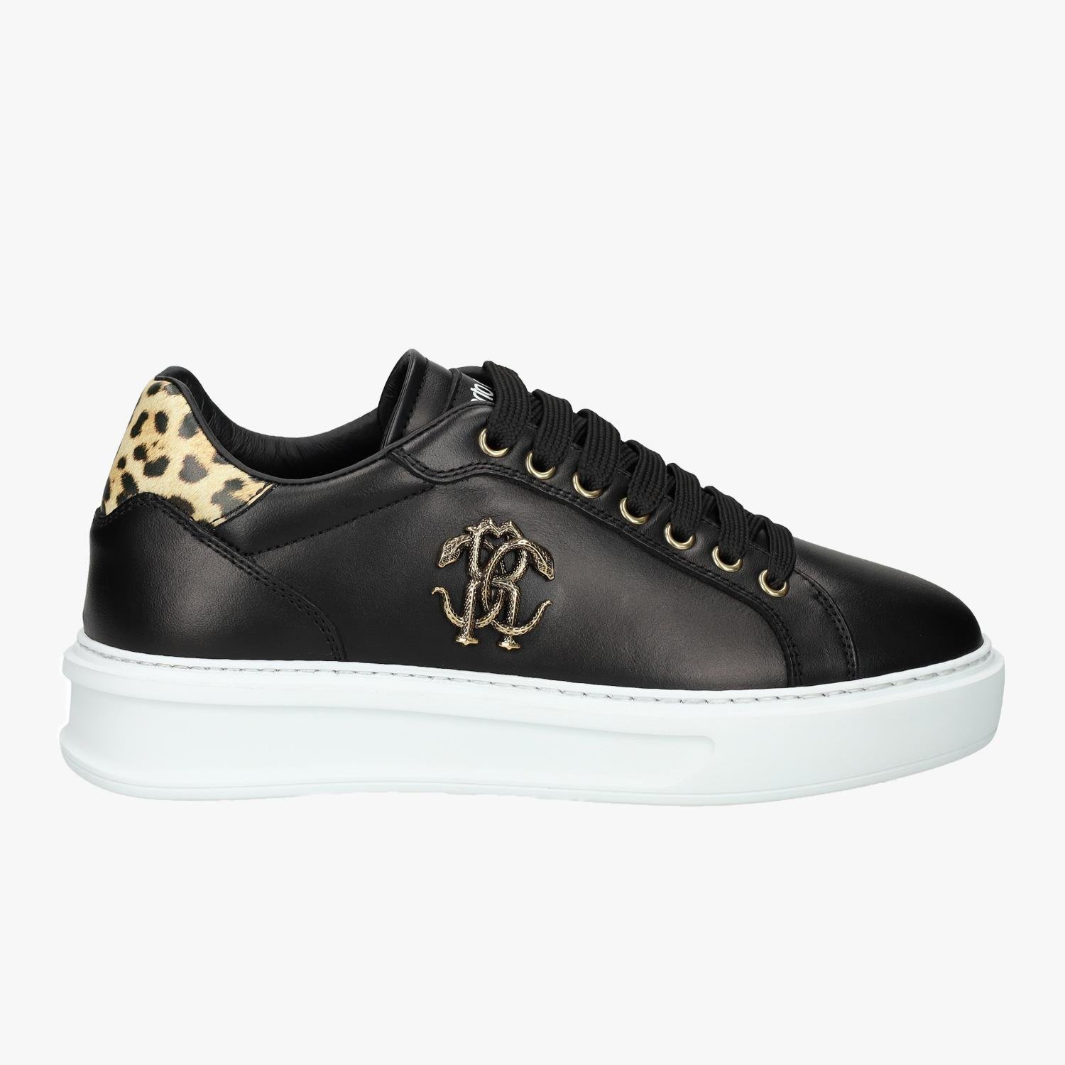 ROBERTO CAVALLI SIYAH DERİ KADIN SNEAKER
