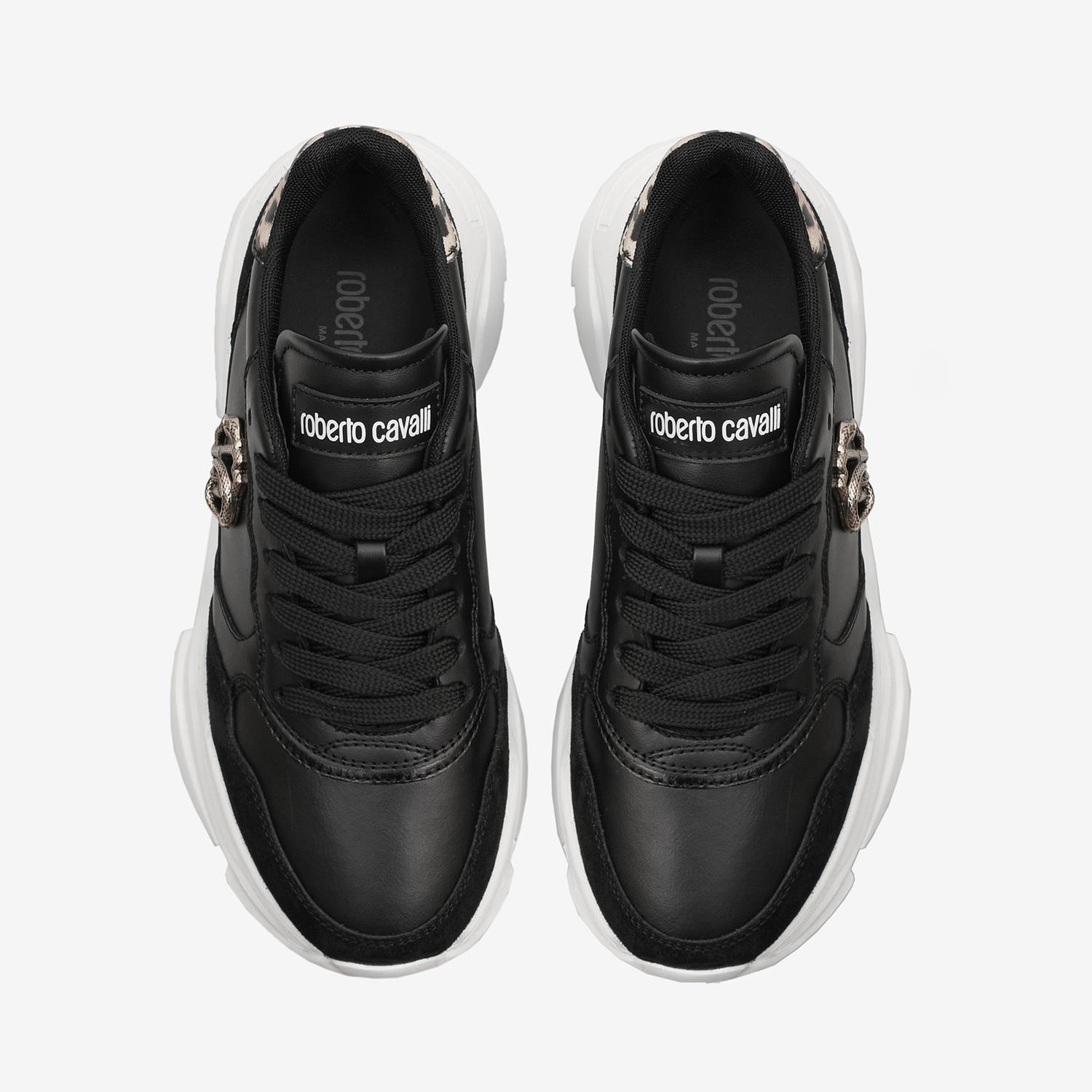 ROBERTO CAVALLI SIYAH DERİ KADIN SNEAKER