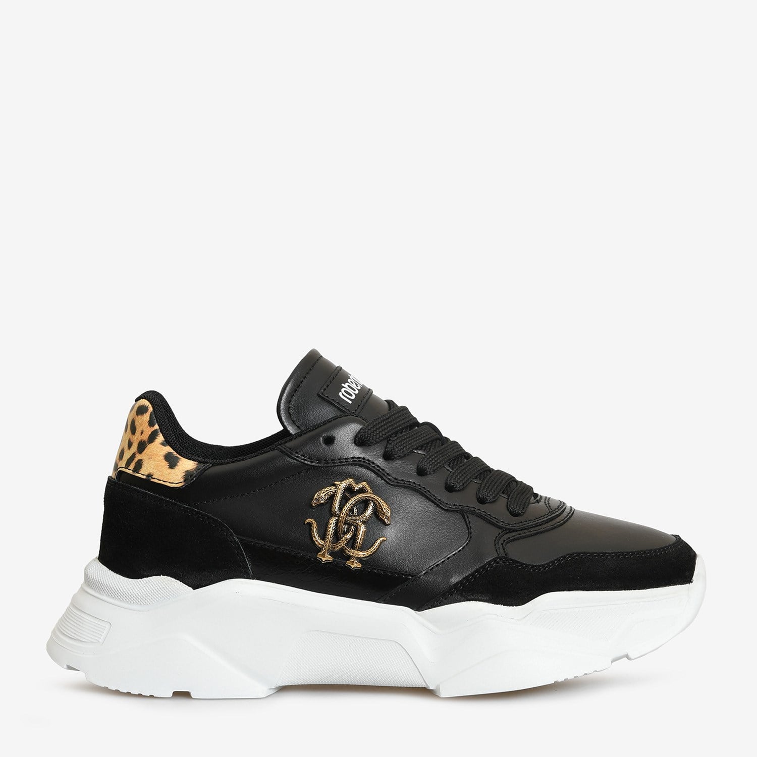 Roberto Cavalli Sıyah Deri Kadın Sneaker