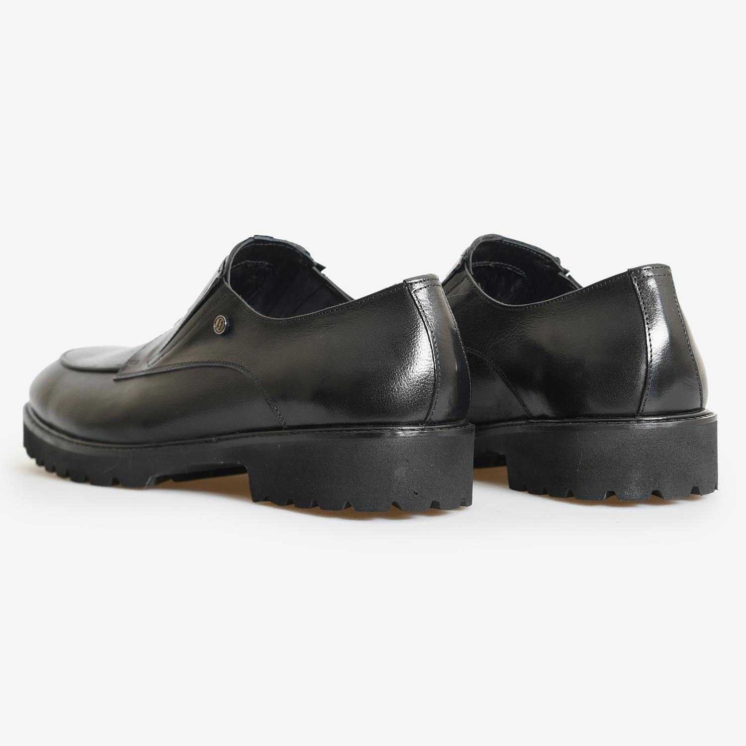 Siyah Deri Bağcıklı Erkek Klasik Ayakkabı