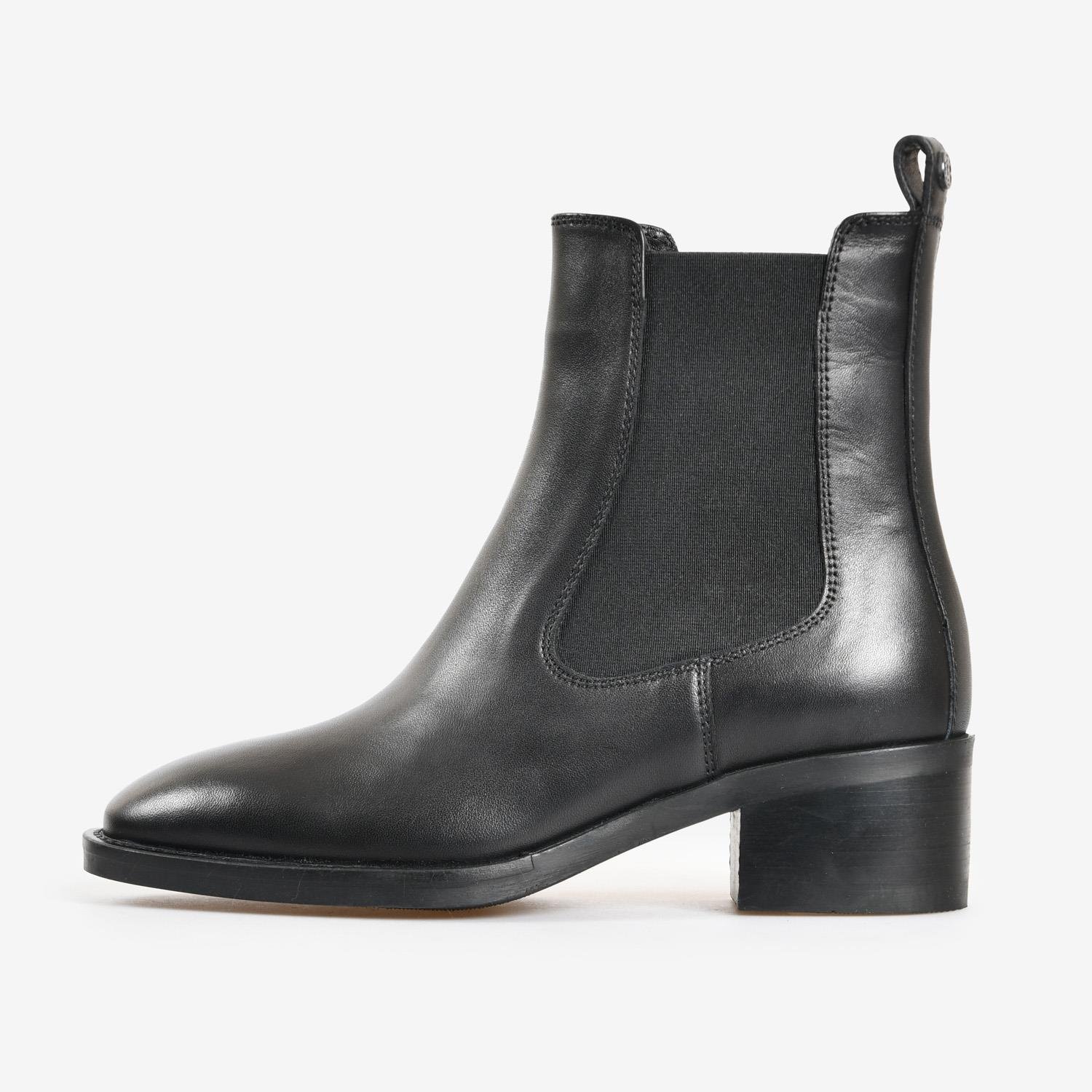 Siyah Deri Düz Kadın Abiye Bot