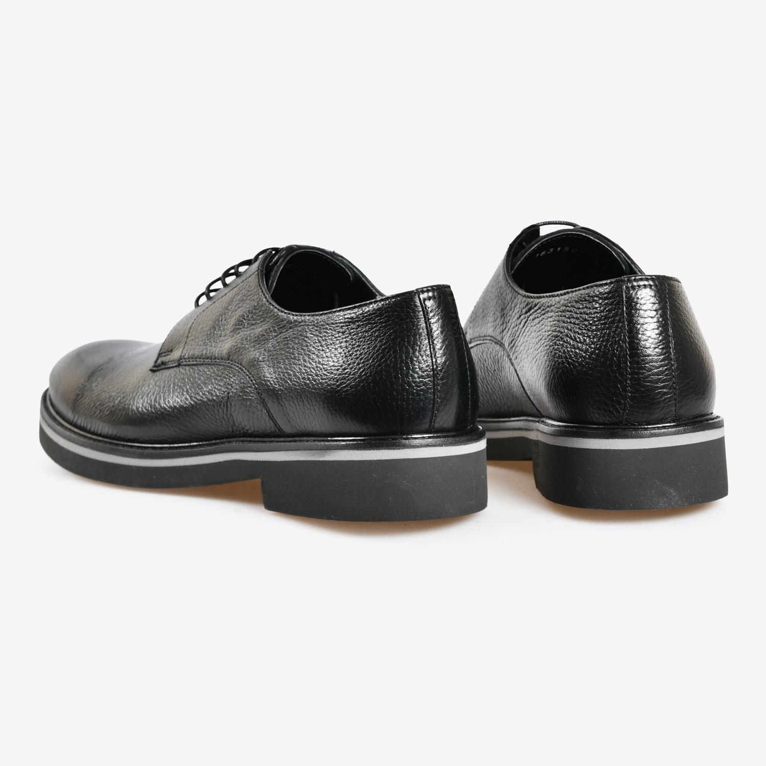 Siyah Deri Erkek Bağcıklı Klasik Ayakkabı