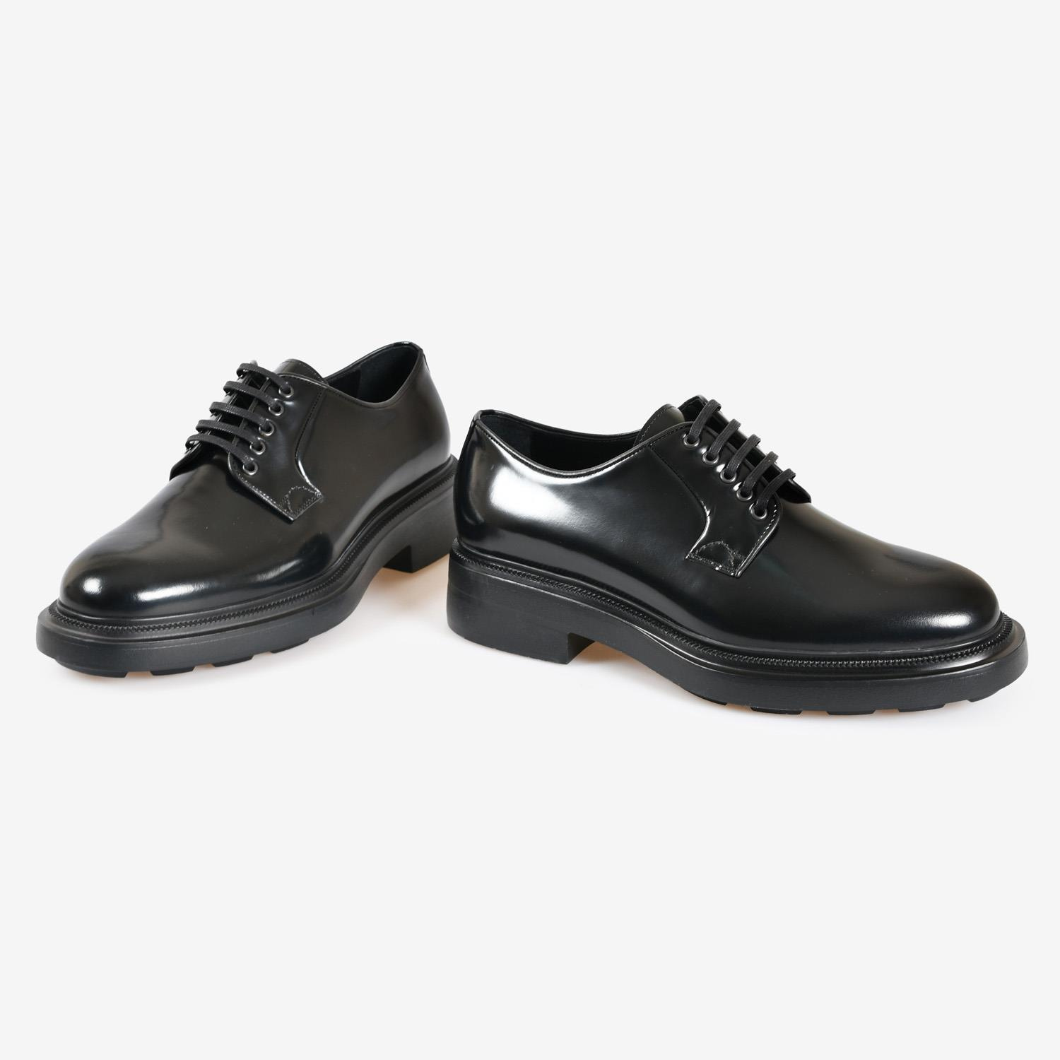 Siyah Deri Erkek Bağcıklı Klasik Ayakkabı