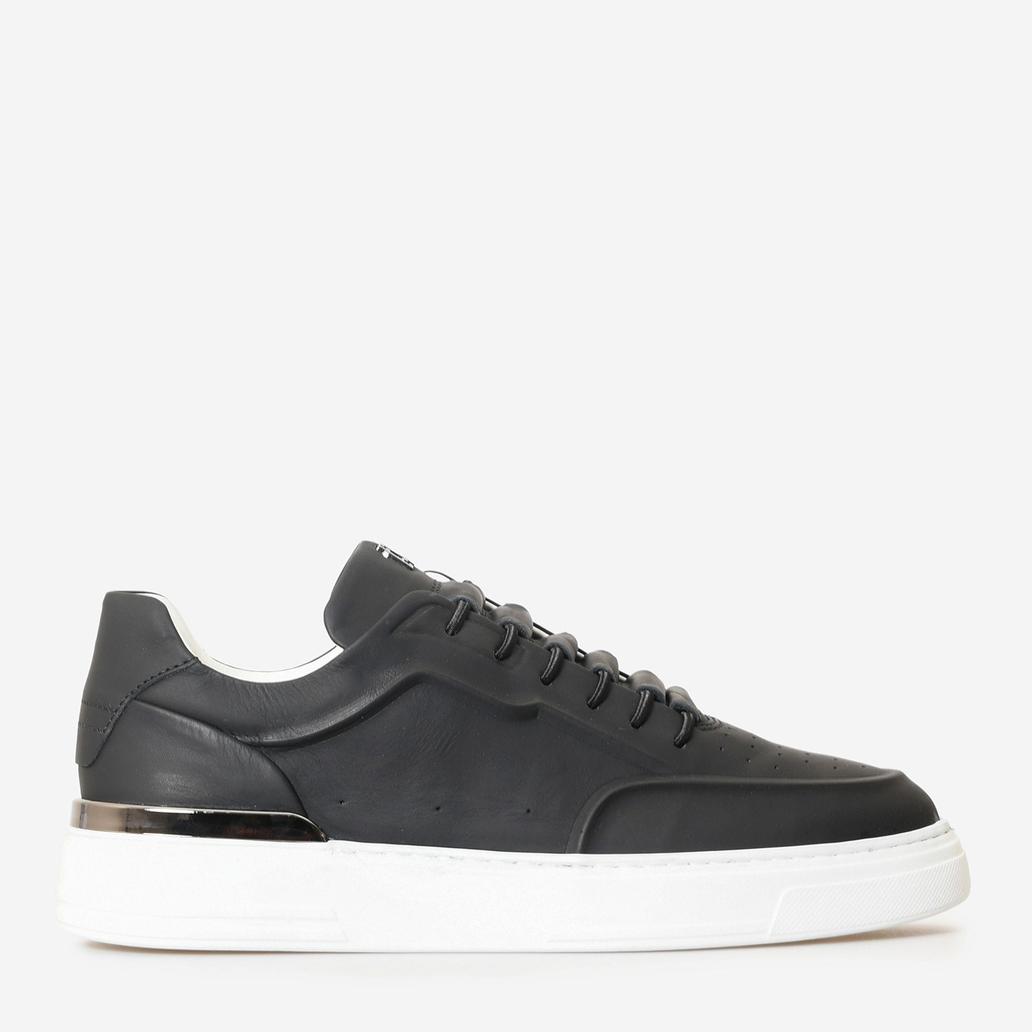 Siyah Deri Erkek Bağcıklı Sneaker