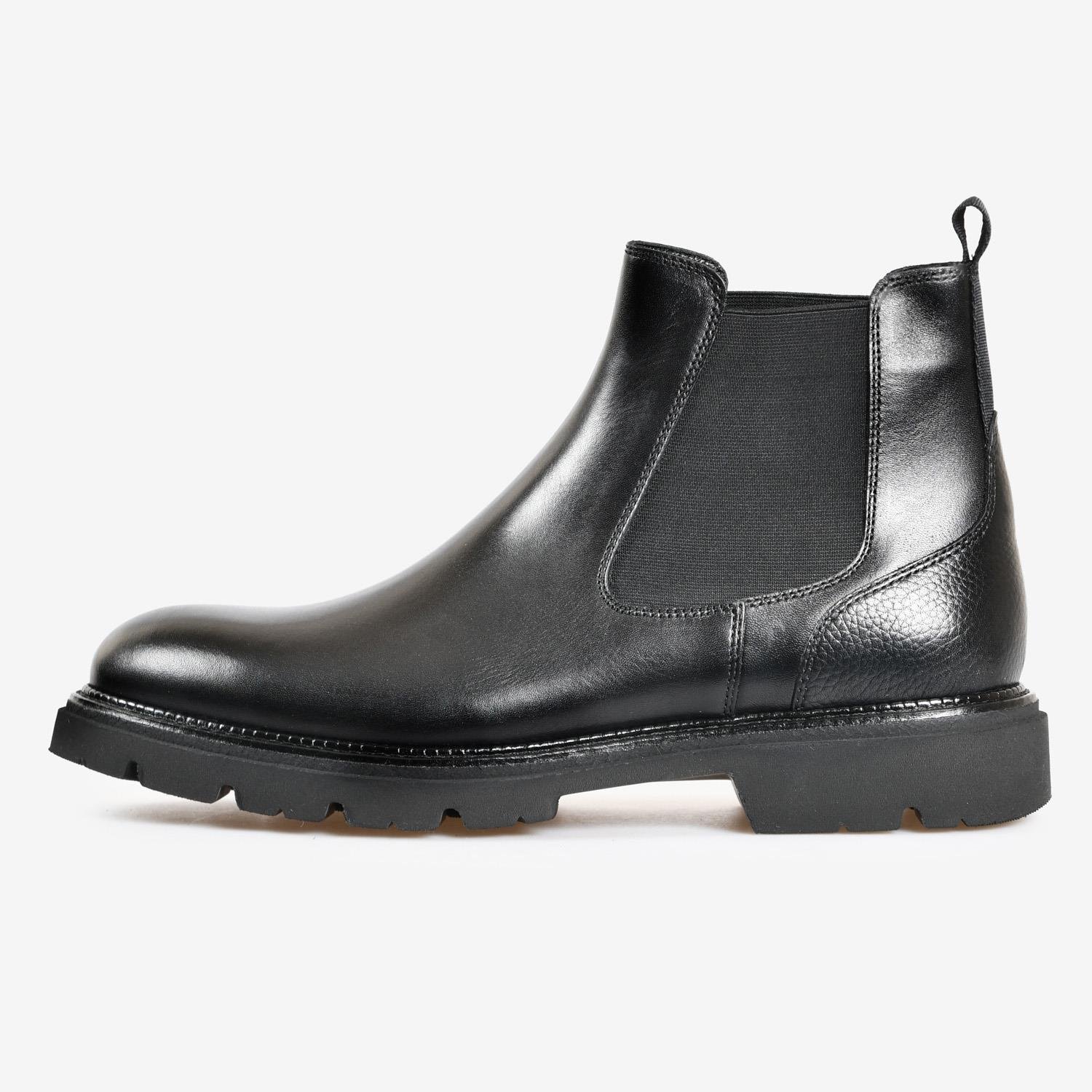 Siyah Deri Erkek Klasik Bot