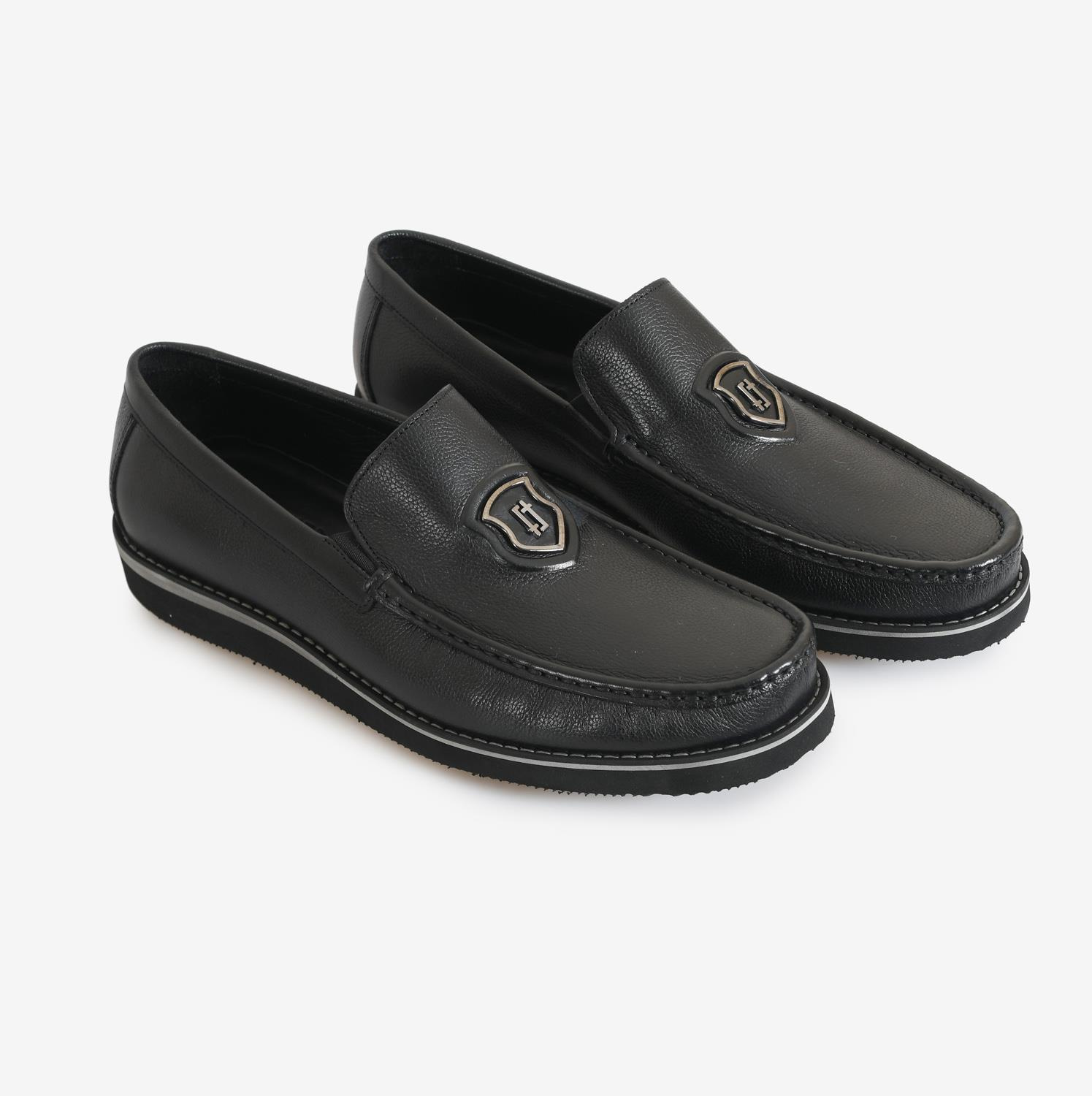 Siyah Deri Erkek Loafer