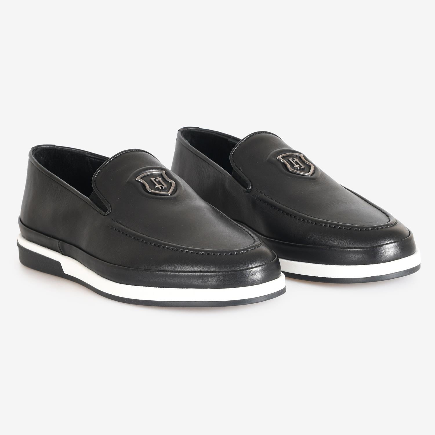 Siyah Deri Erkek Loafer