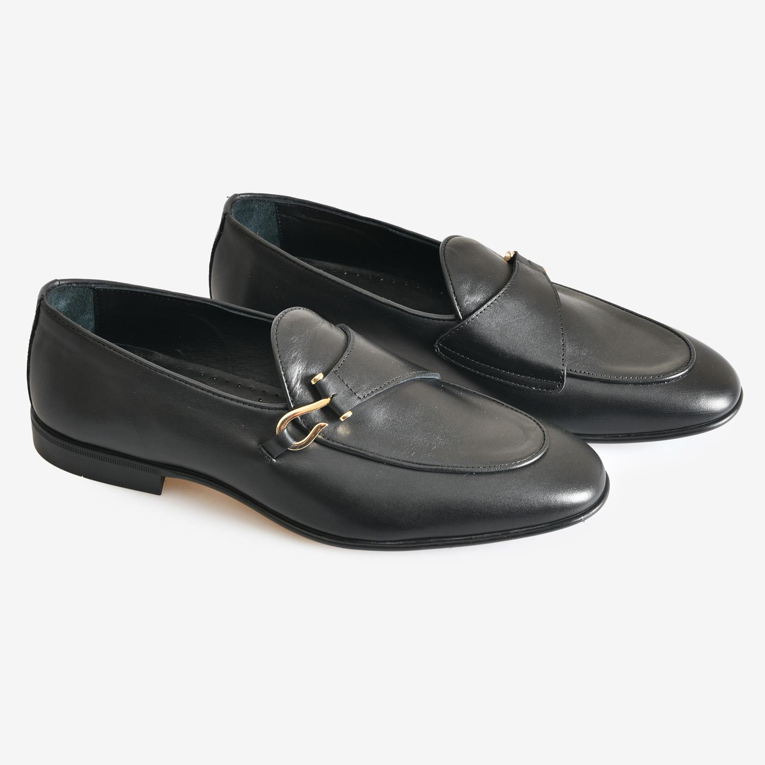 Siyah Deri Erkek Loafer