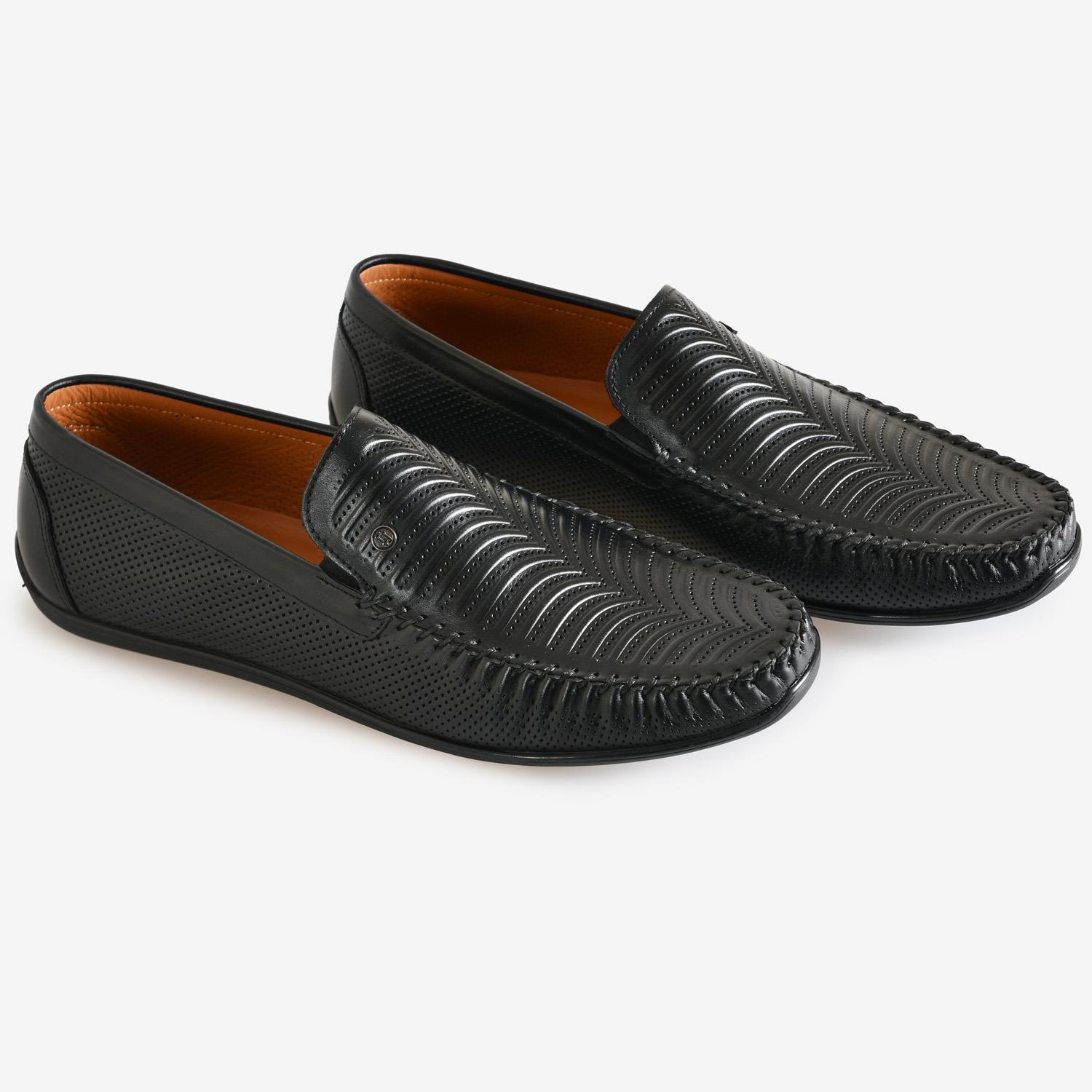 Siyah Deri Erkek Loafer