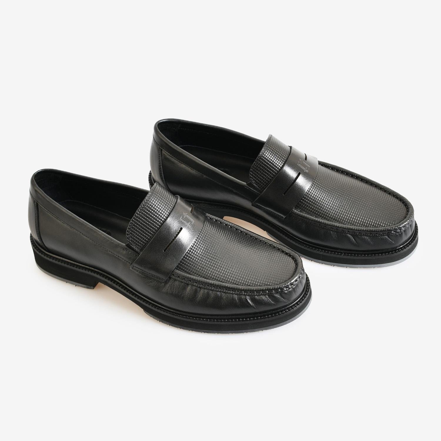 Siyah Deri Erkek Loafer