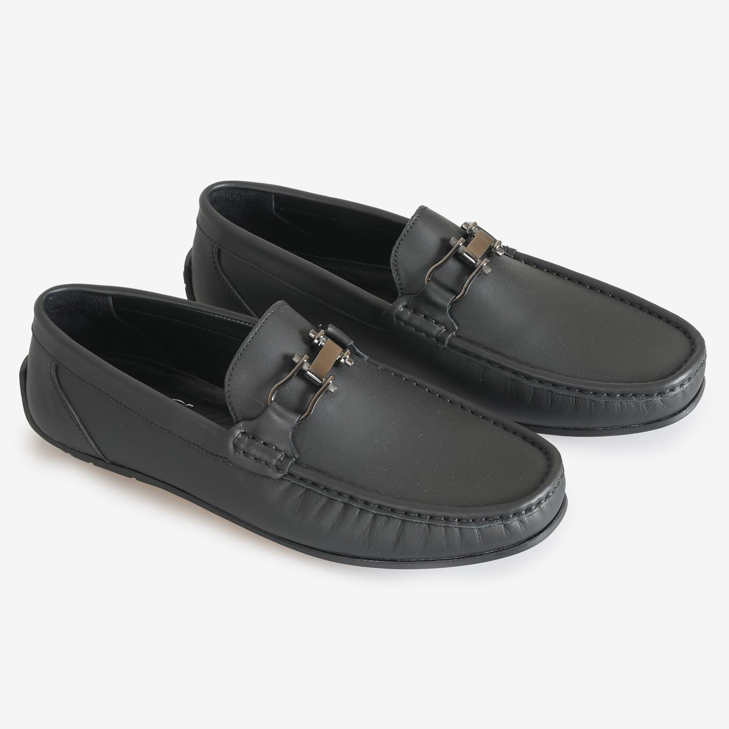 Siyah Deri Erkek Loafer