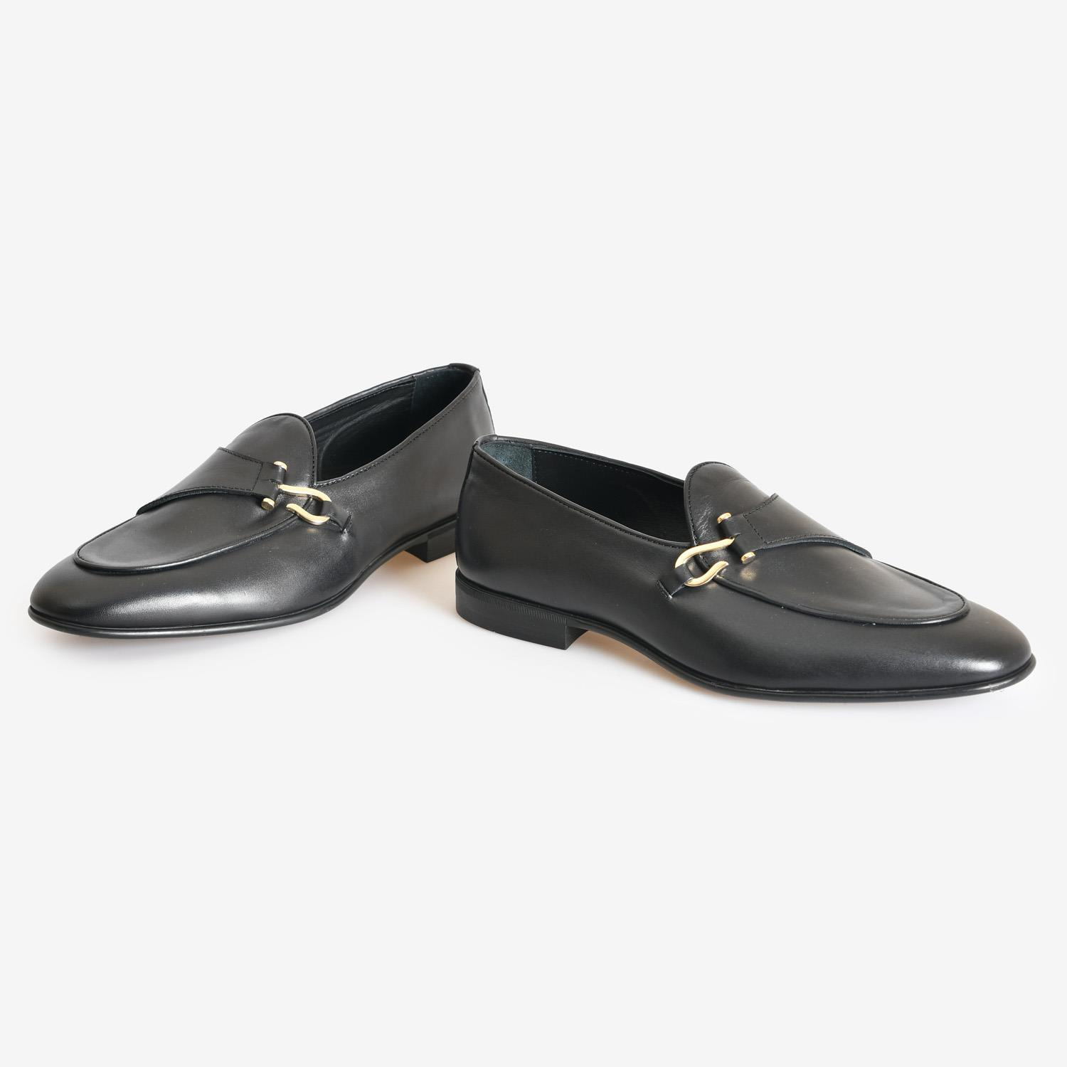 Siyah Deri Erkek Loafer