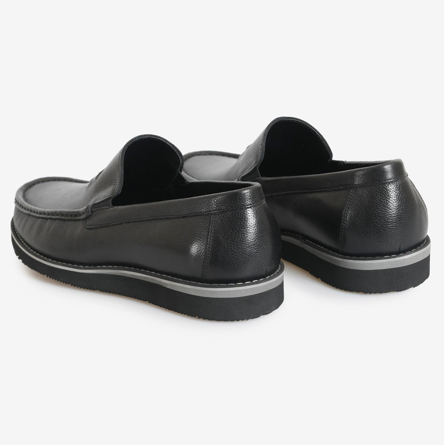 Siyah Deri Erkek Loafer