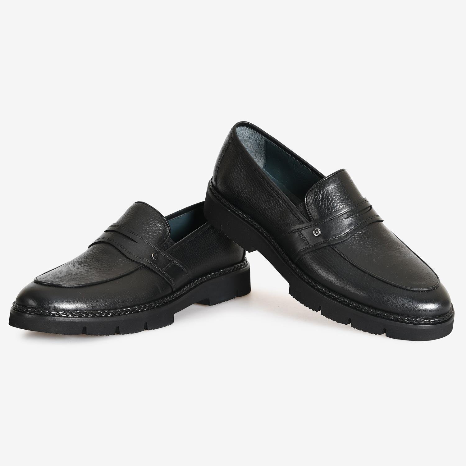 Siyah Deri Erkek Loafer Ayakkabı