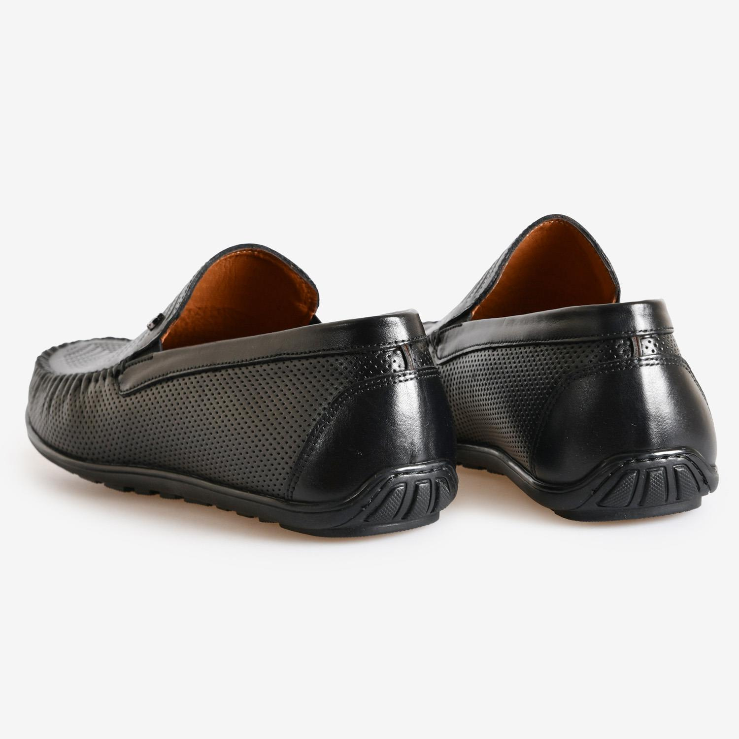 Siyah Deri Erkek Loafer