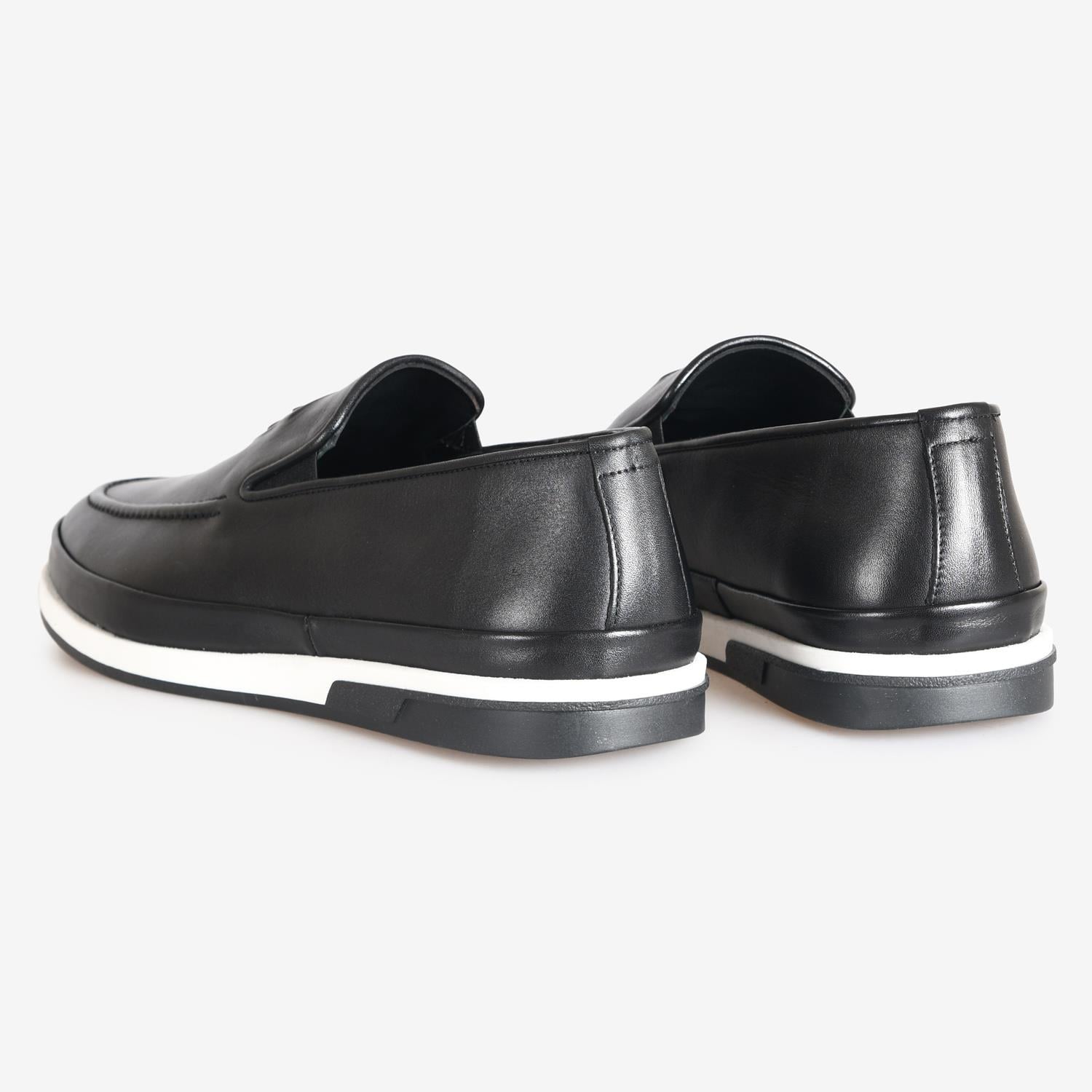 Siyah Deri Erkek Loafer