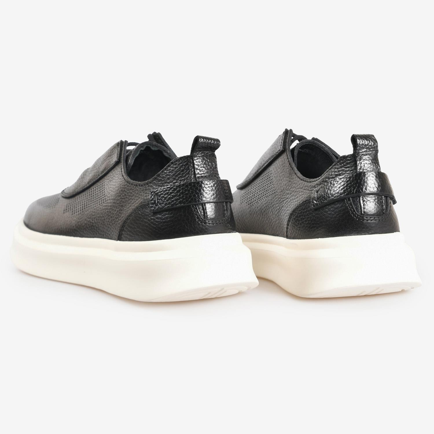 Siyah Deri Erkek Sneaker