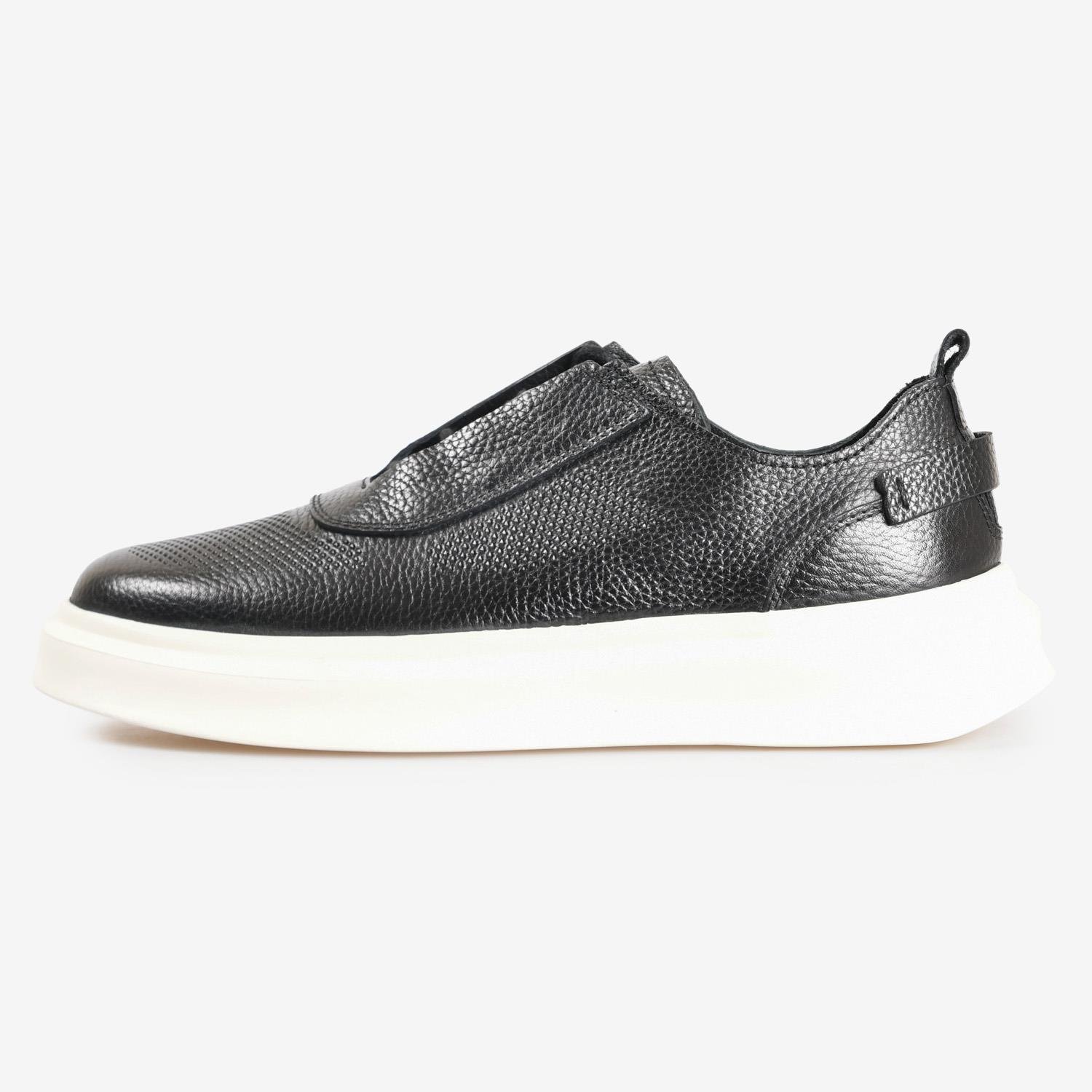 Siyah Deri Erkek Sneaker