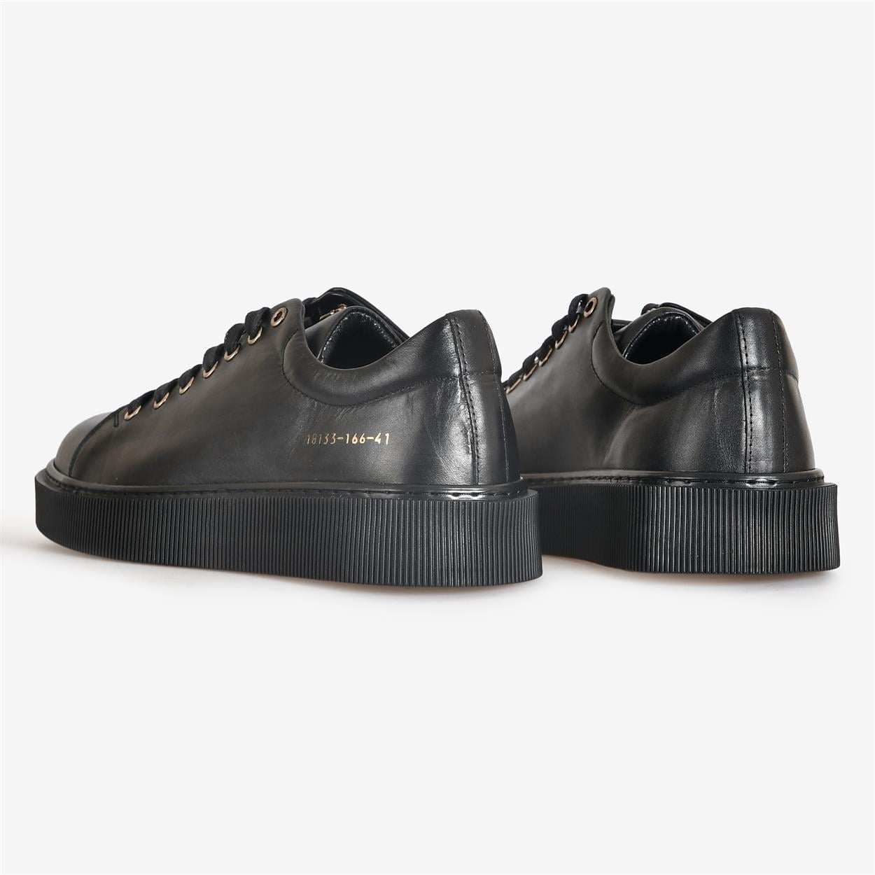 Siyah Deri Erkek Sneaker