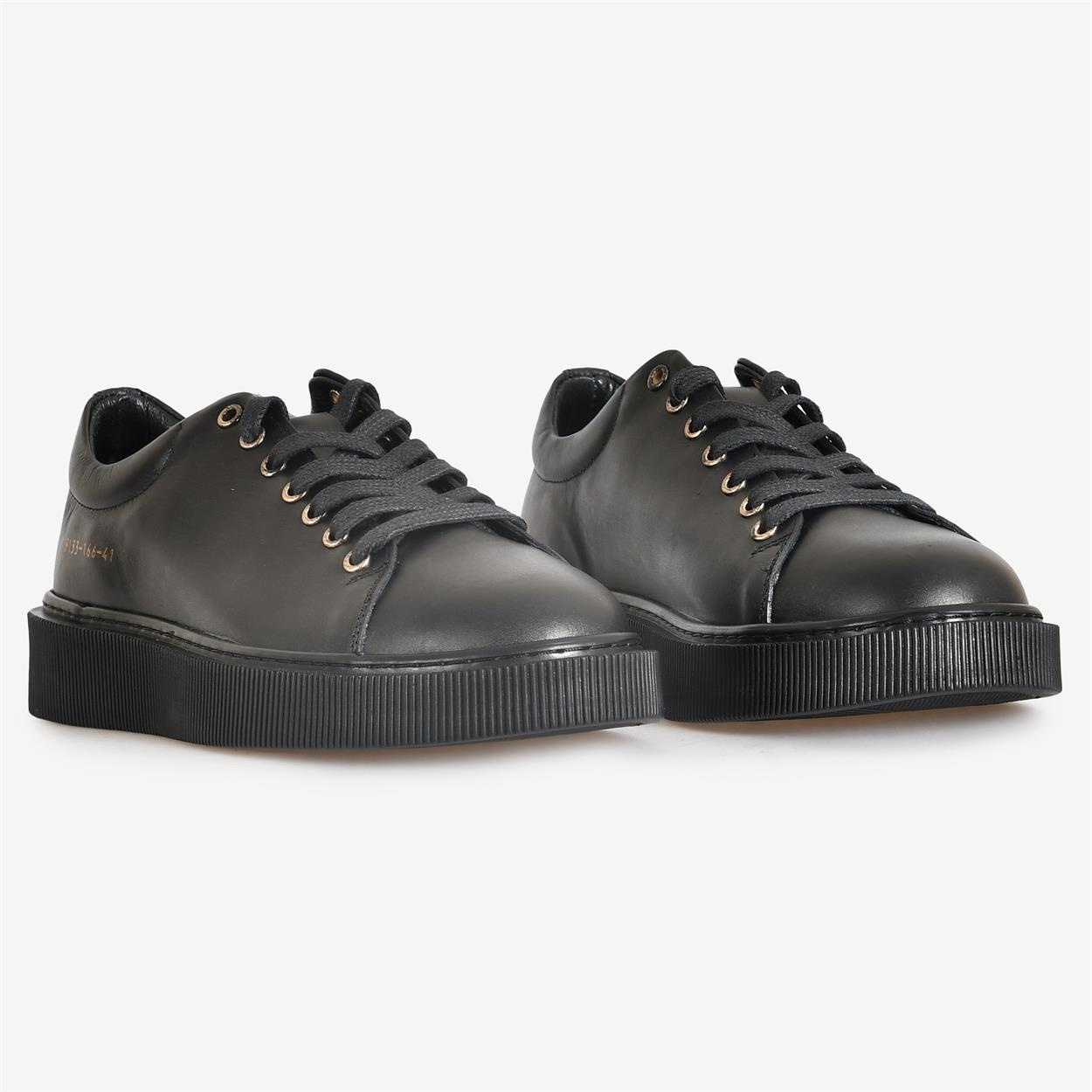 Siyah Deri Erkek Sneaker