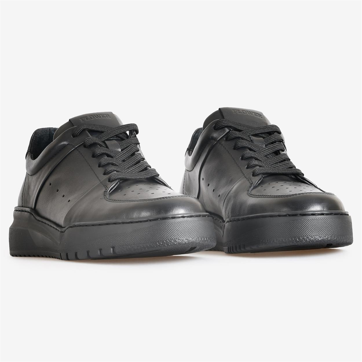 Siyah Deri Erkek Sneakers