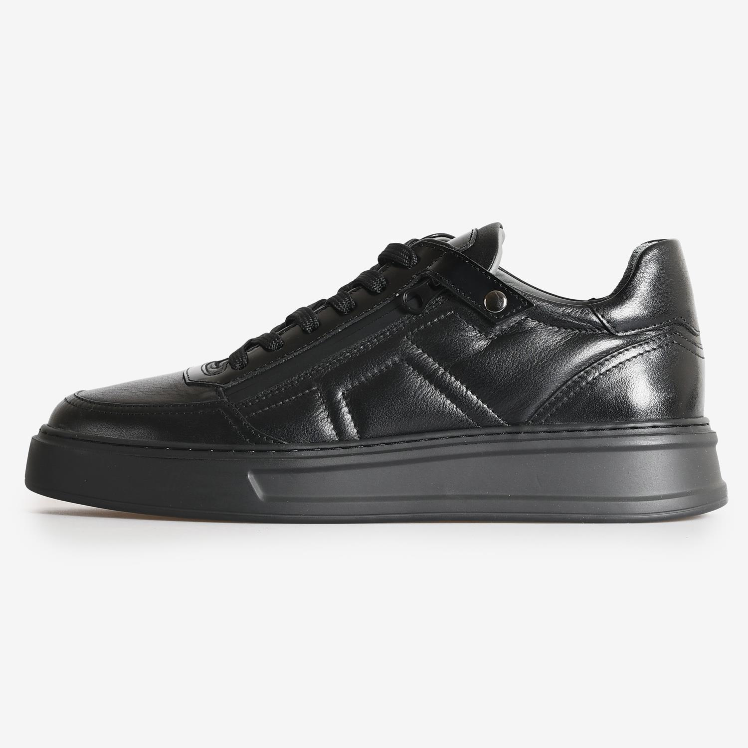 Siyah Deri Erkek Sneakers