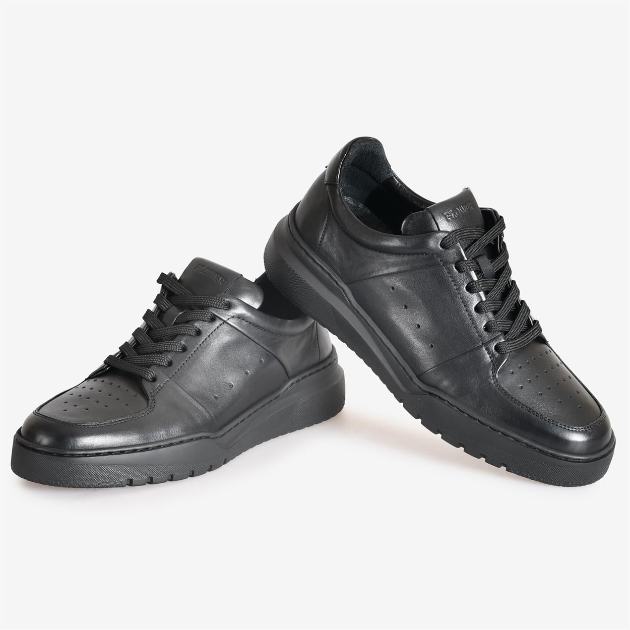 Siyah Deri Erkek Sneakers