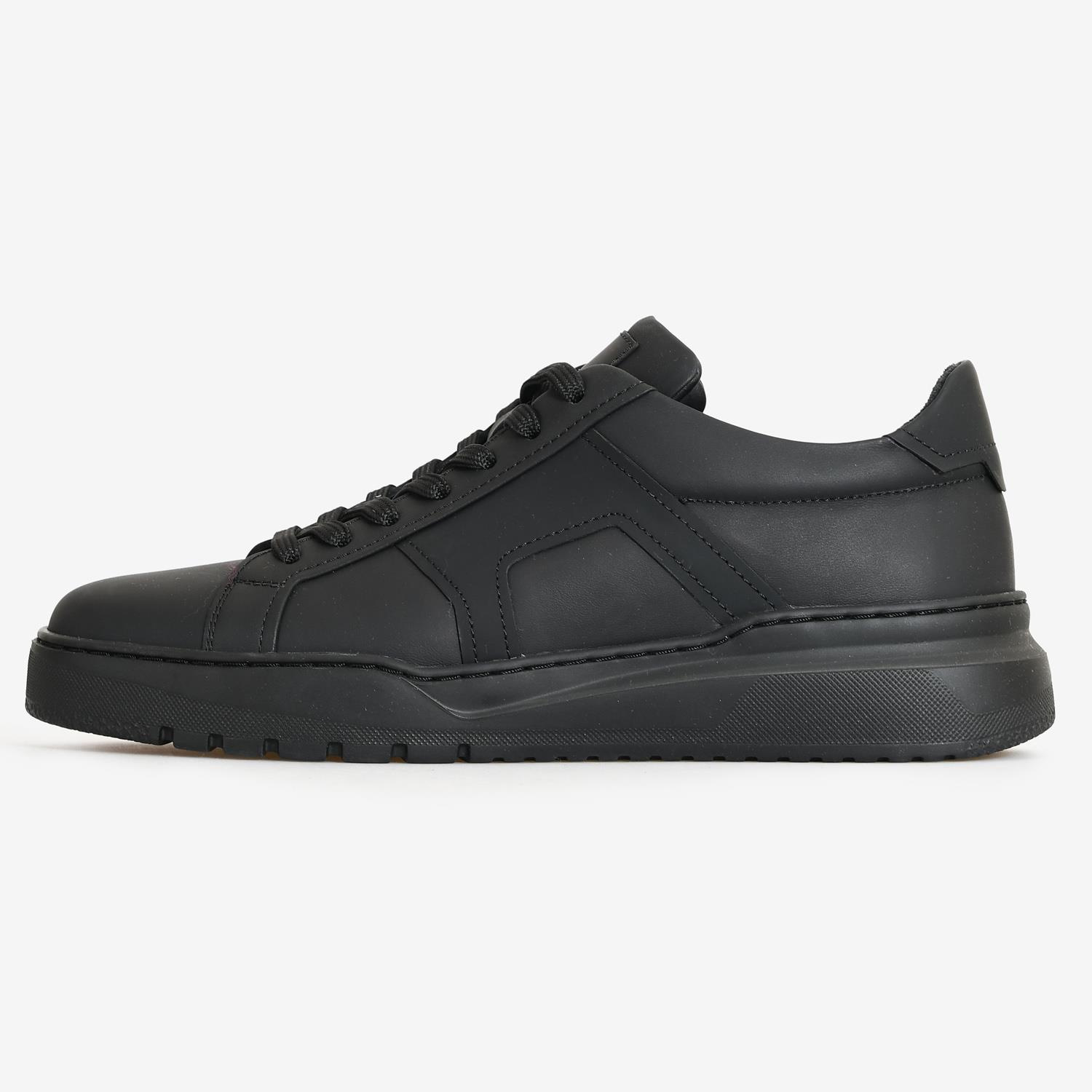 Siyah Deri Erkek Sneakers