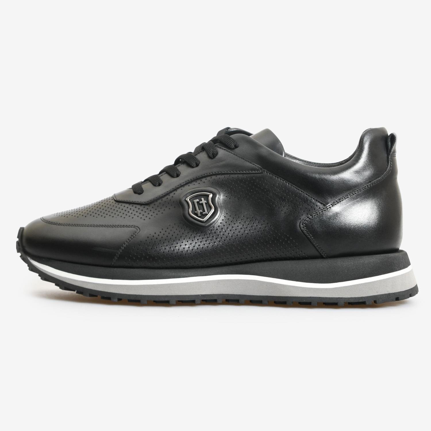 Siyah Deri Erkek Spor Ayakkabı