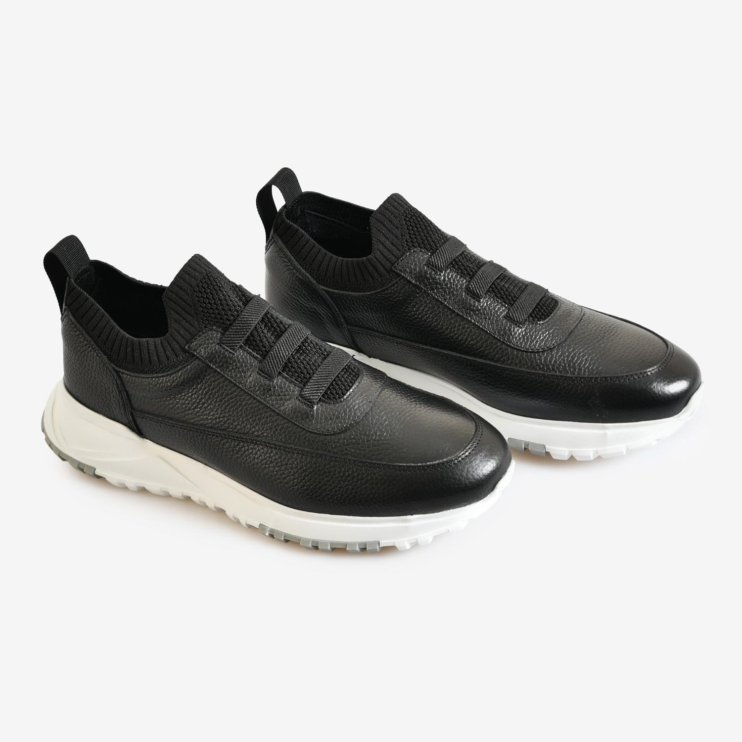 Siyah Deri Erkek Spor Ayakkabı