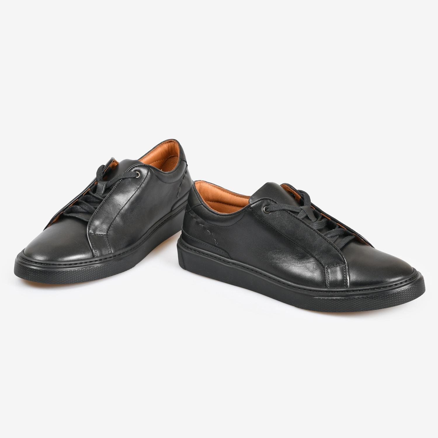 Siyah Deri Erkek Spor Ayakkabı