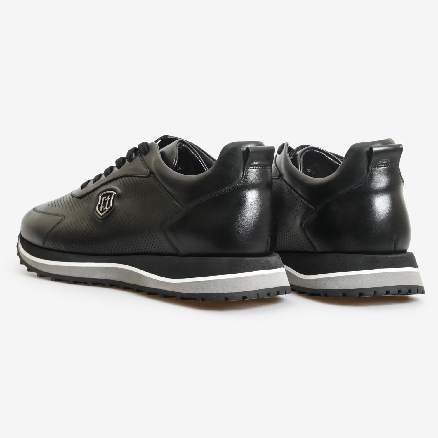 Siyah Deri Erkek Spor Ayakkabı