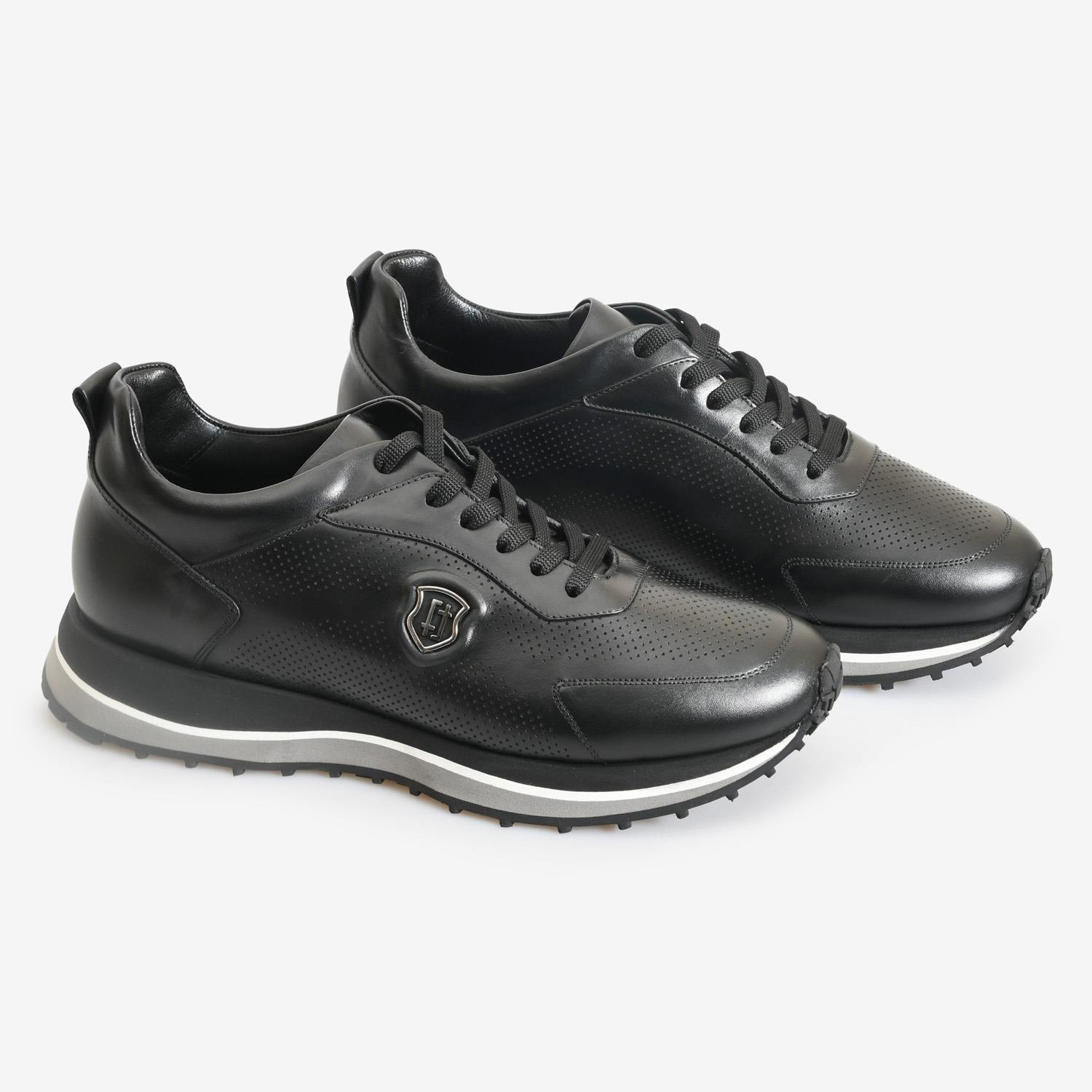 Siyah Deri Erkek Spor Ayakkabı