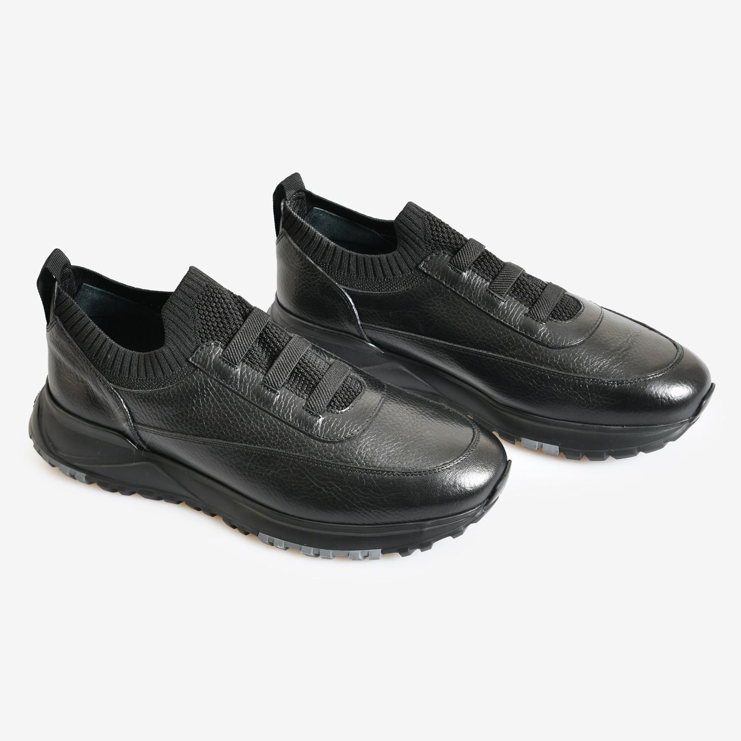 Siyah Deri Erkek Spor Ayakkabı