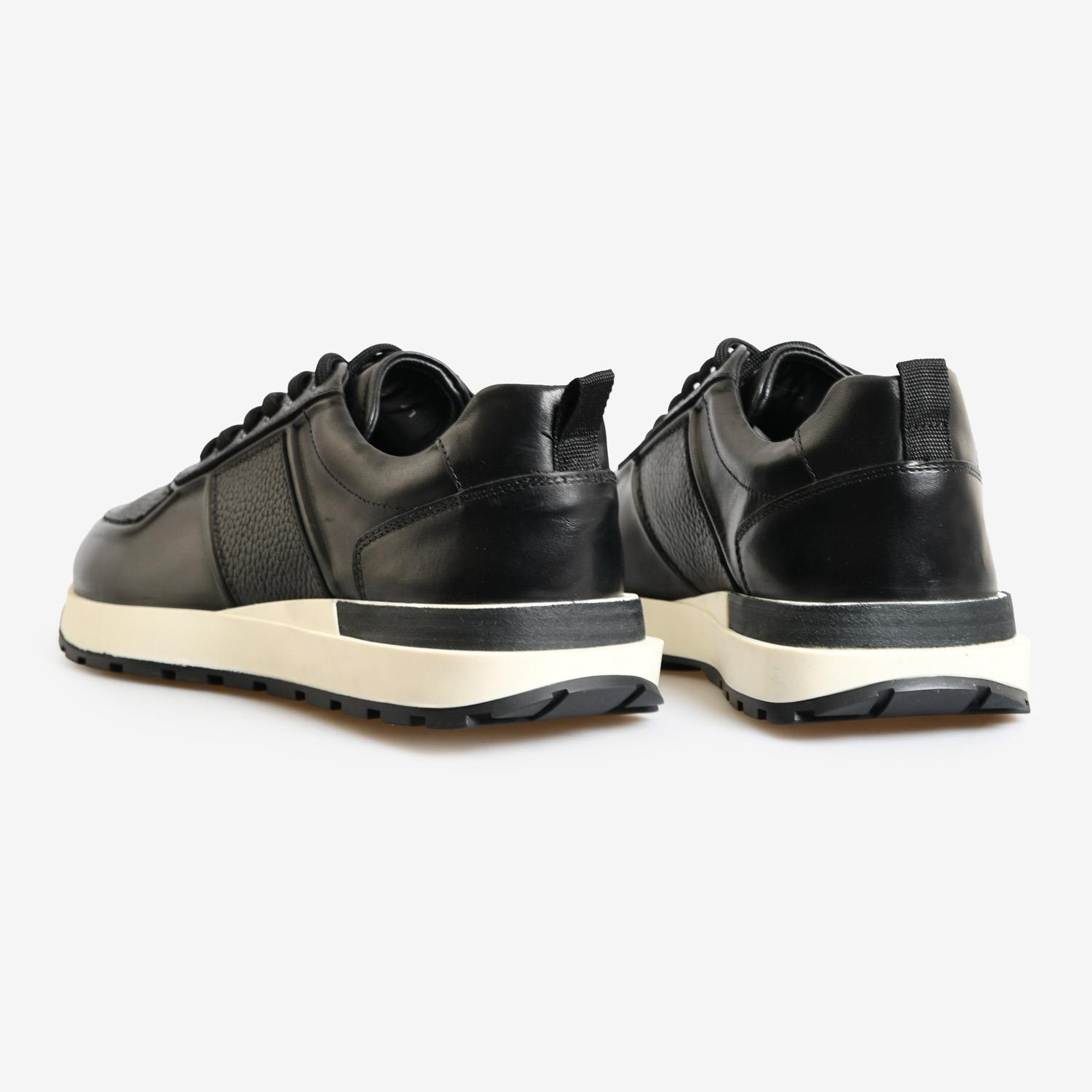 Siyah Deri Erkek Spor Ayakkabı