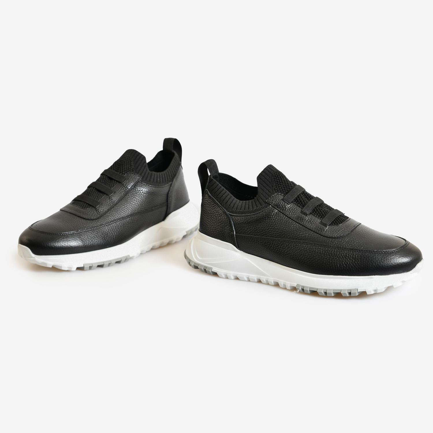 Siyah Deri Erkek Spor Ayakkabı