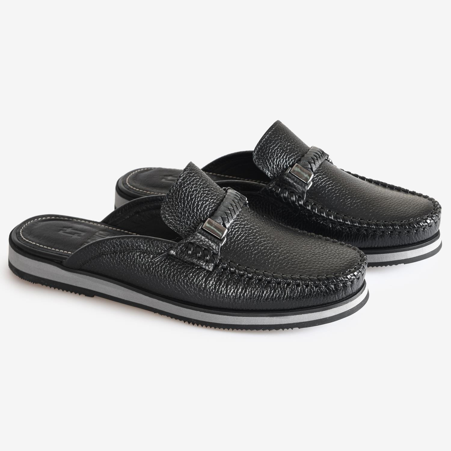 Siyah Deri Erkek Terlik