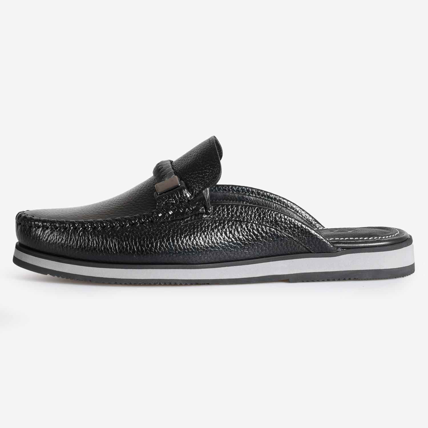 Siyah Deri Erkek Terlik