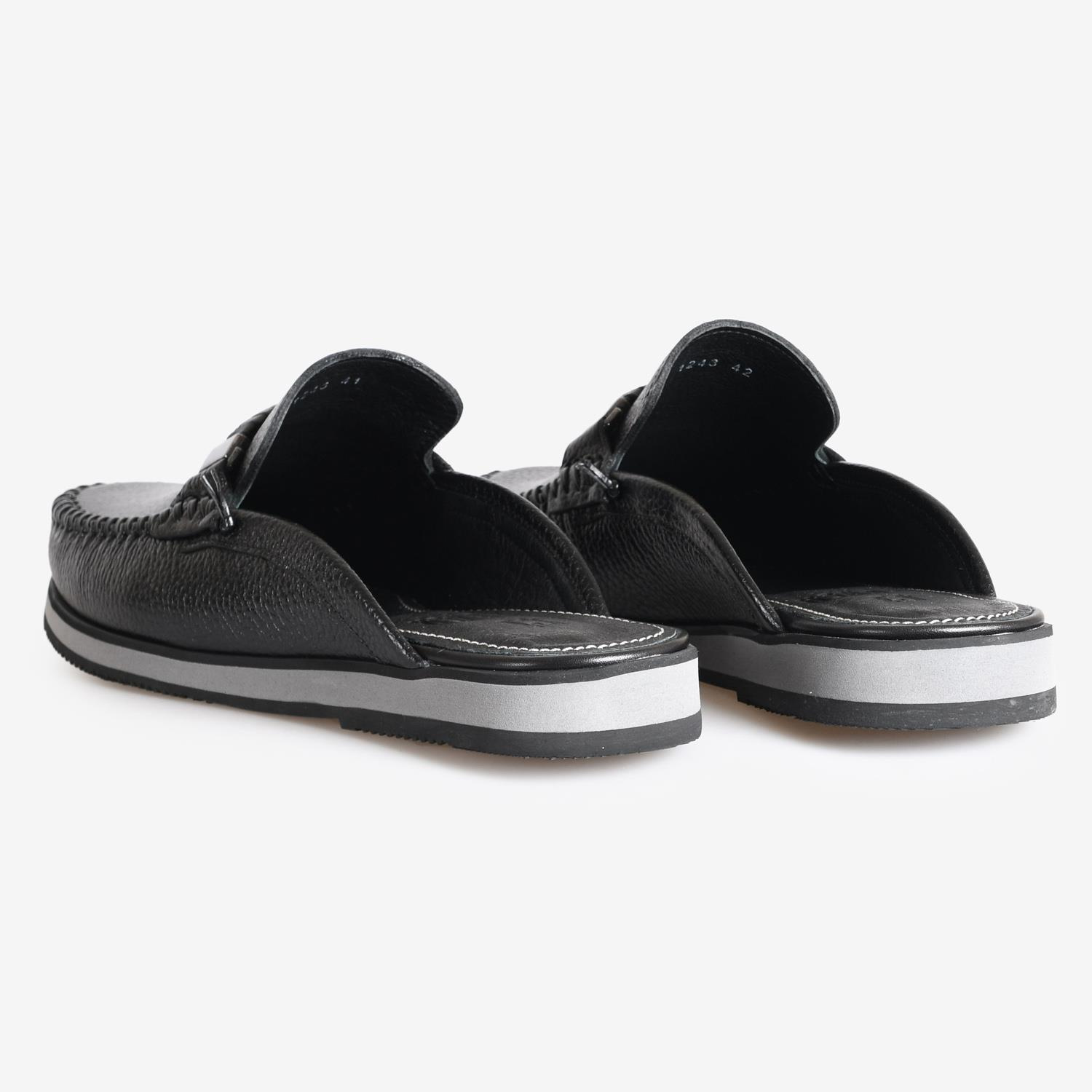 Siyah Deri Erkek Terlik