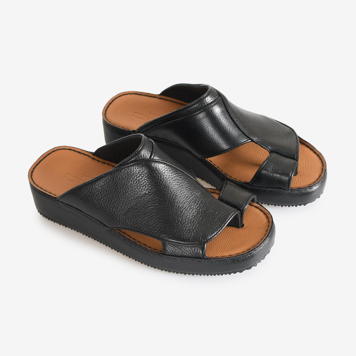 Siyah Deri Erkek Terlik