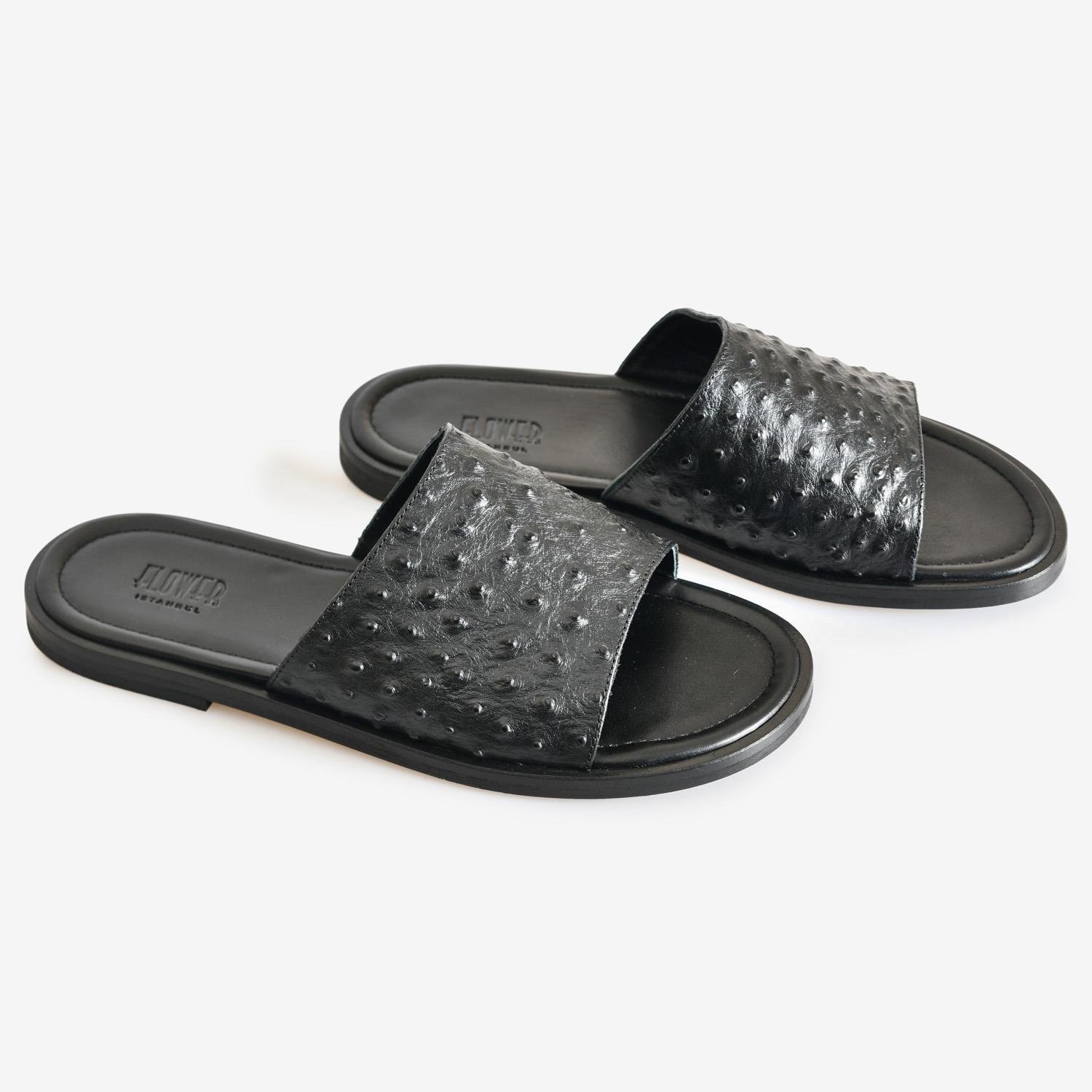 Siyah Deri Erkek Terlik