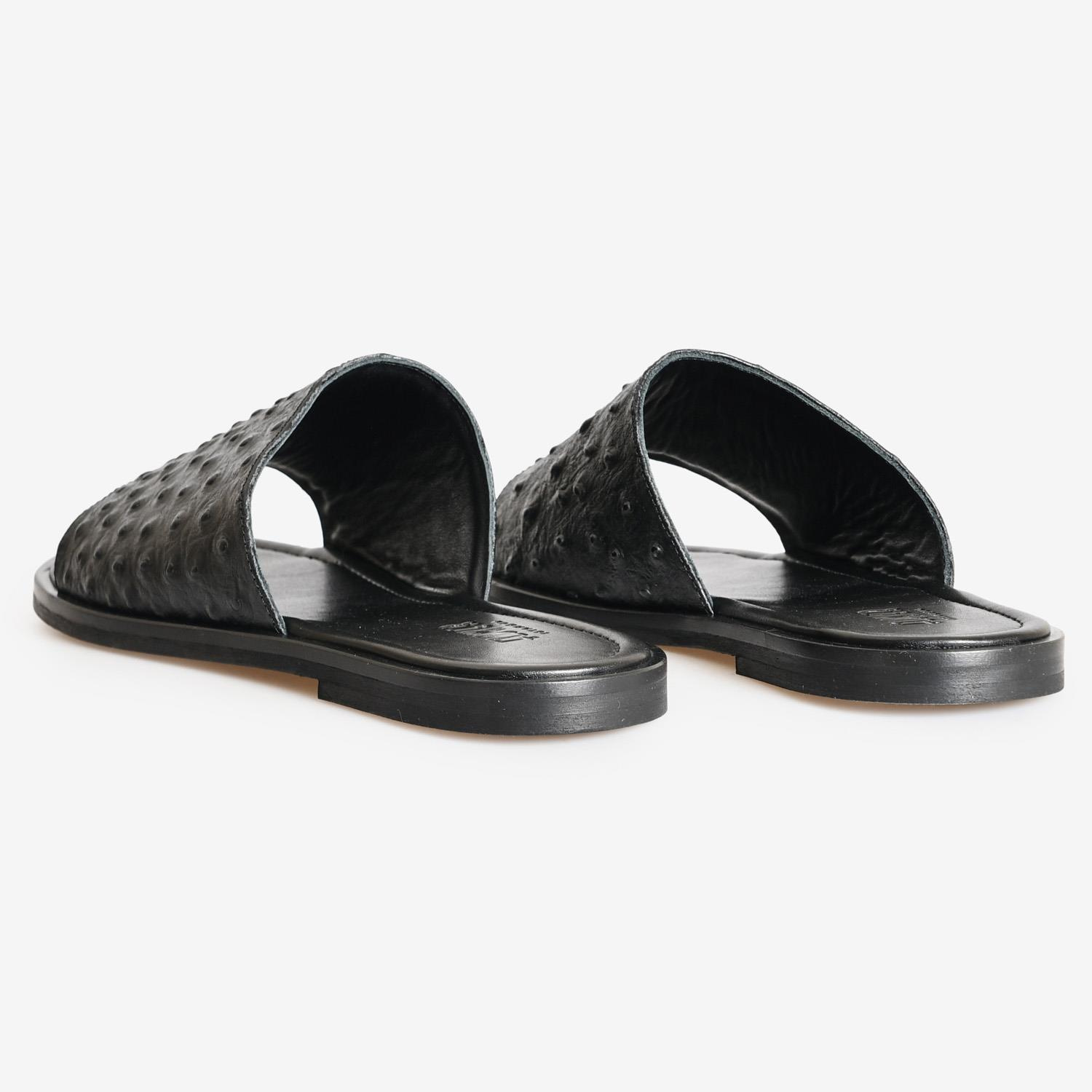 Siyah Deri Erkek Terlik