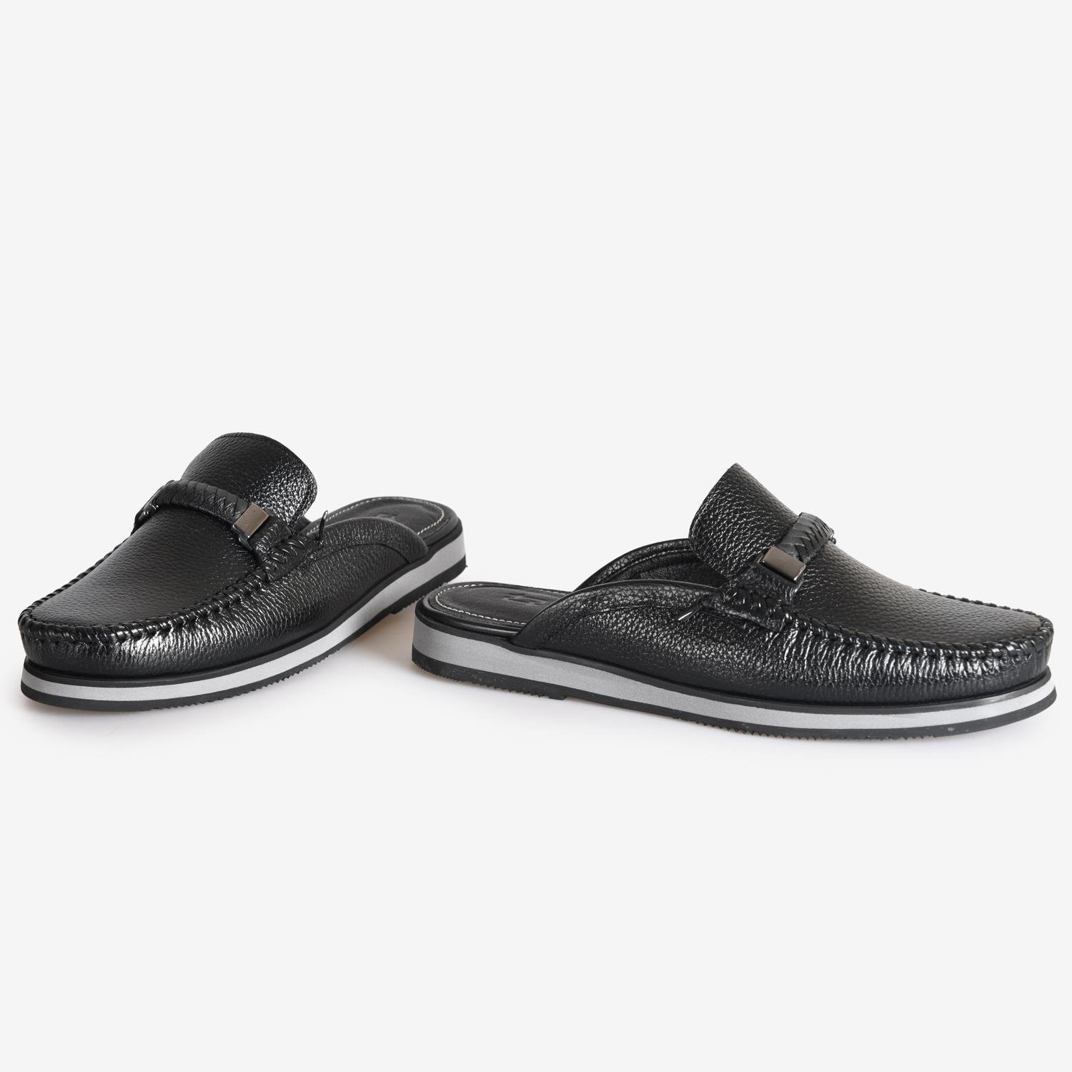 Siyah Deri Erkek Terlik